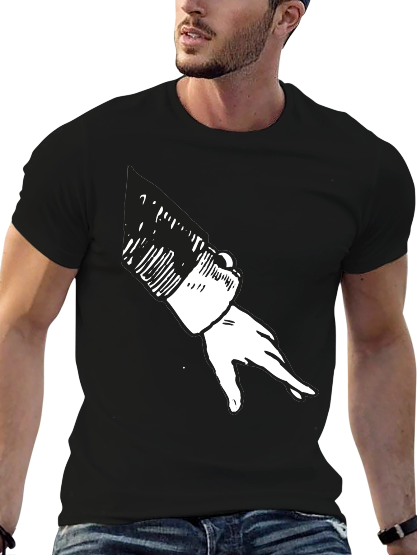 Black T-Shirt with Hand Graphic