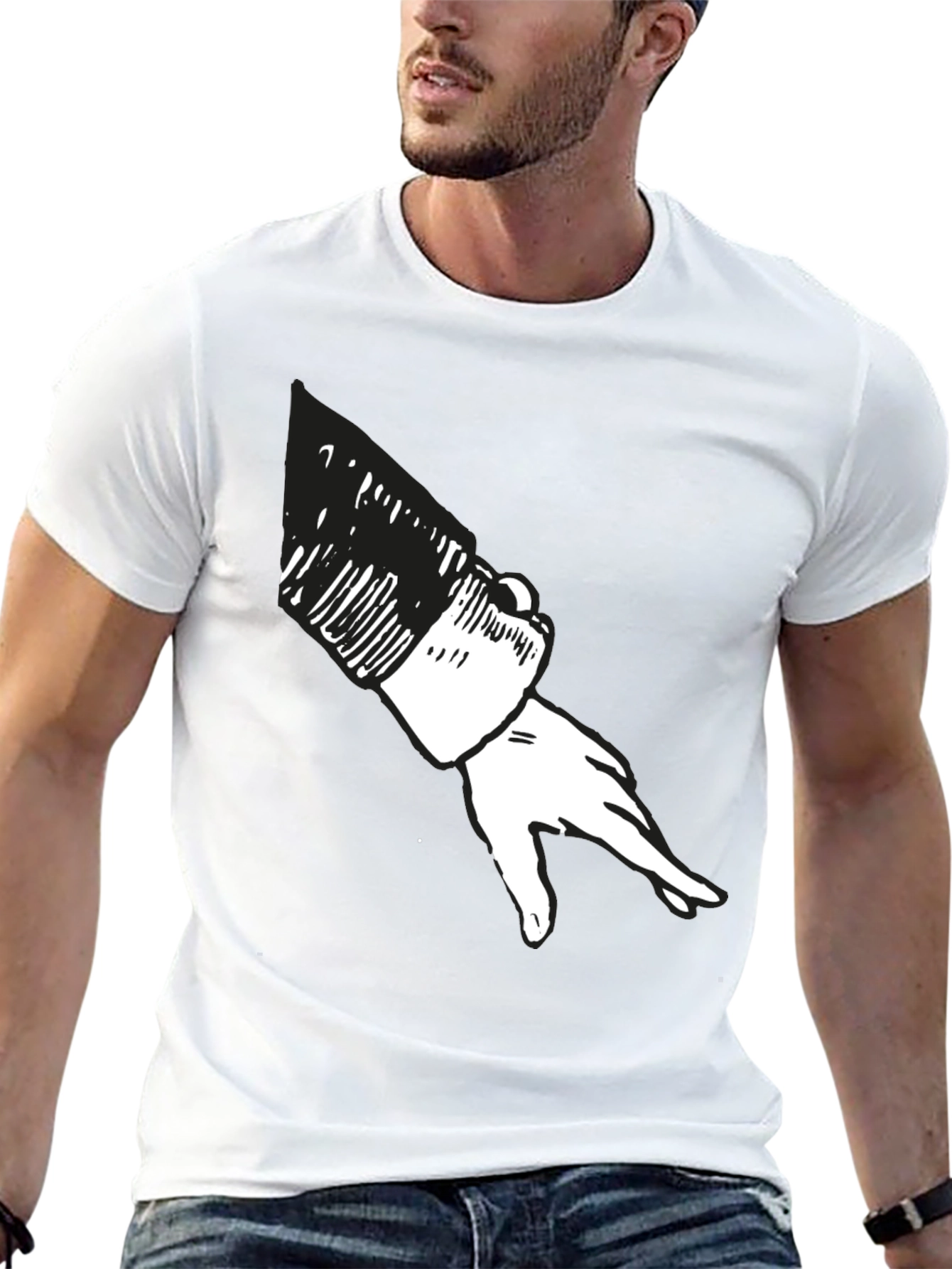 Black T-Shirt with Hand Graphic