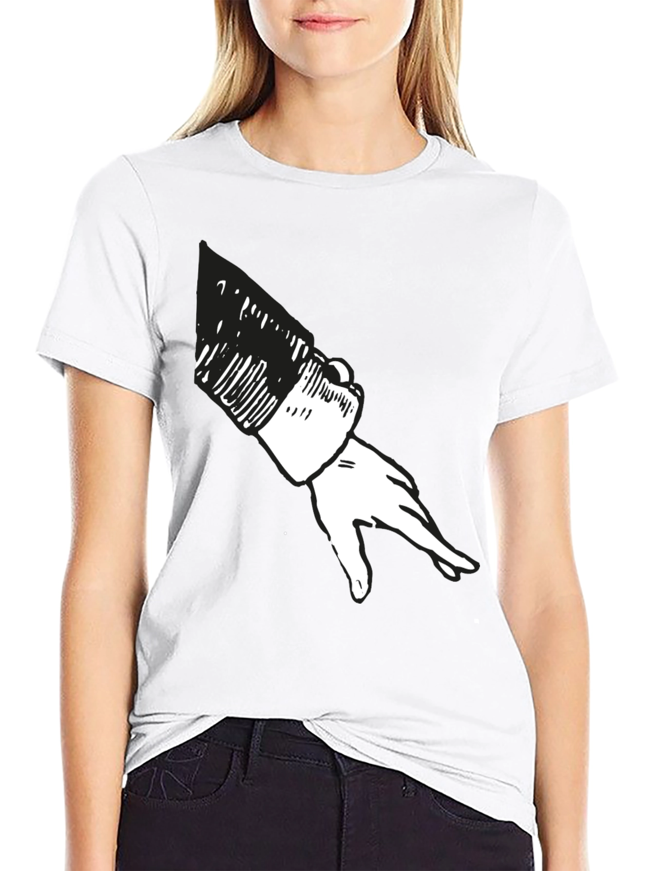 Black T-Shirt with Hand Graphic
