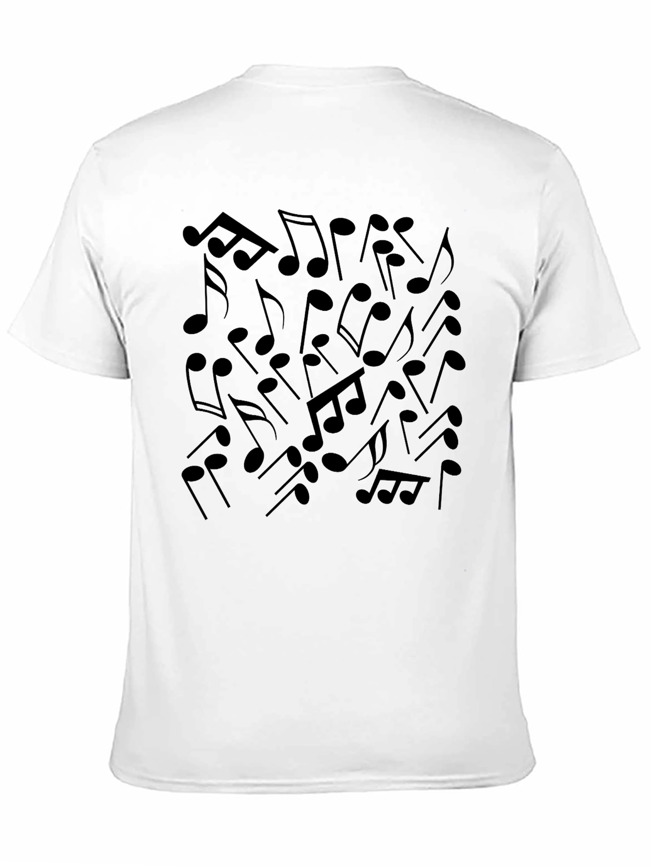 Musical Notes Graphic Tee - Black Cotton Blend
