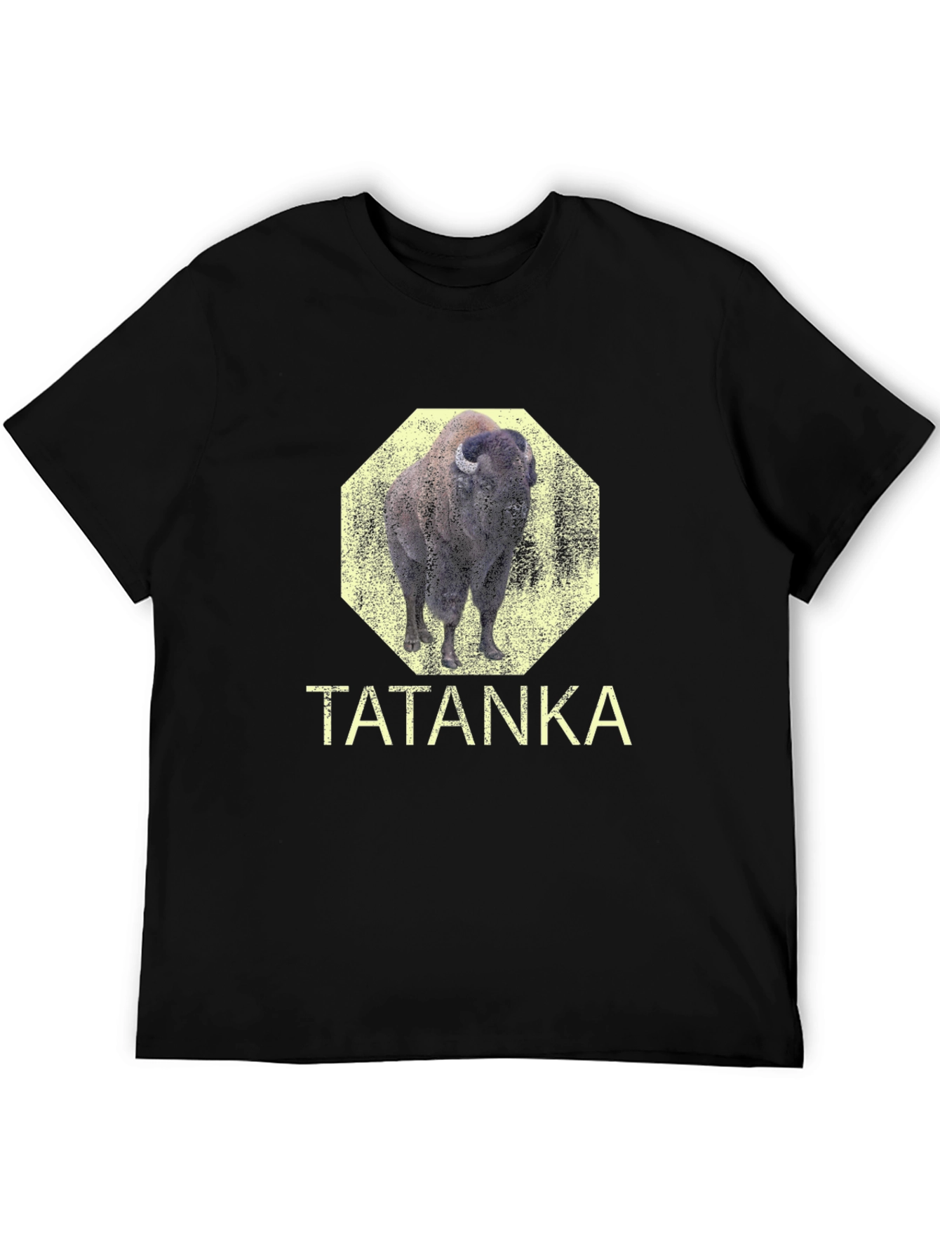 Tatanka Bison Graphic Tee - Black Cotton T-Shirt