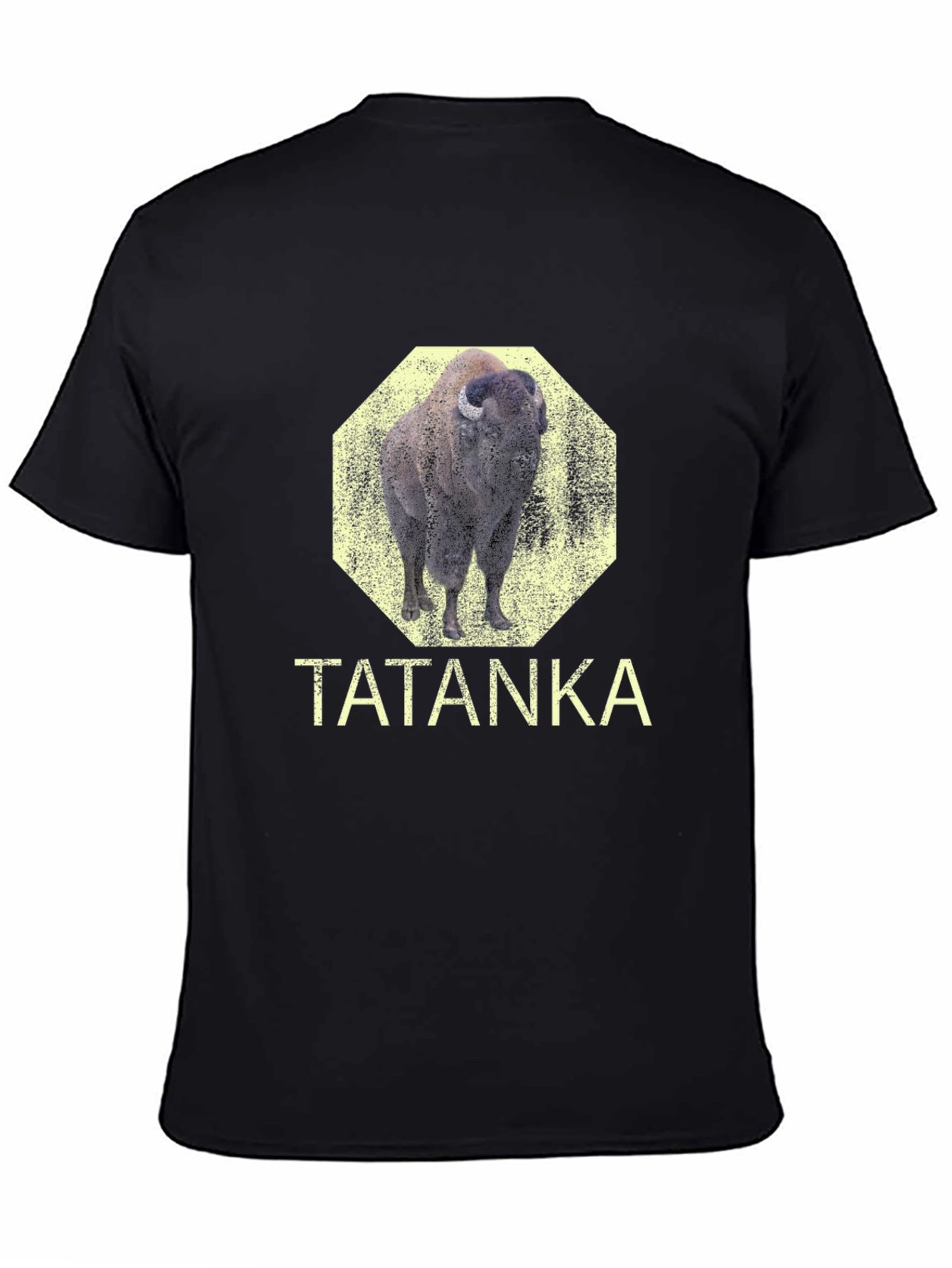 Tatanka Bison Graphic Tee - Black Cotton T-Shirt
