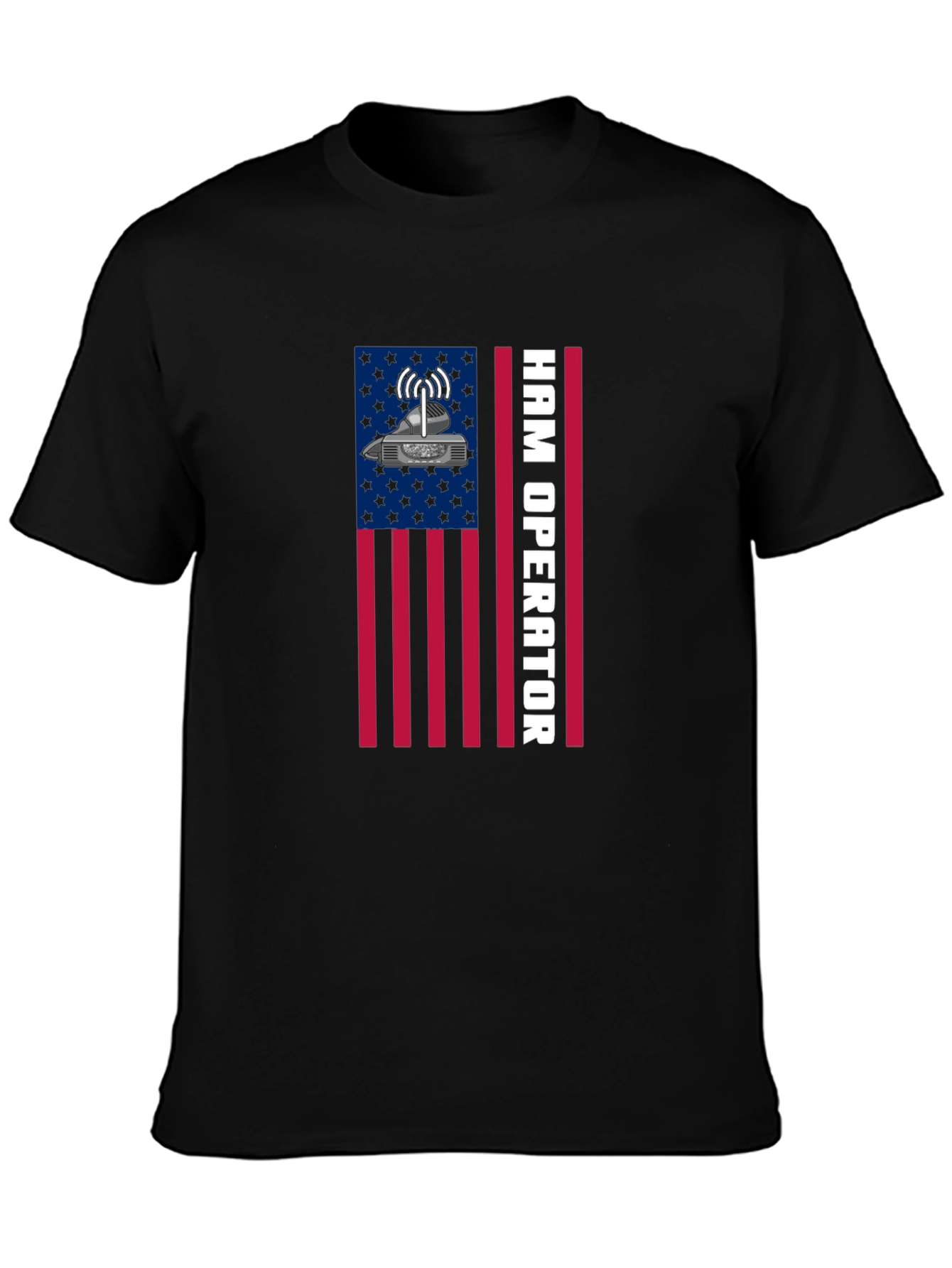 Ham Radio Operator T-Shirt - American Flag Design