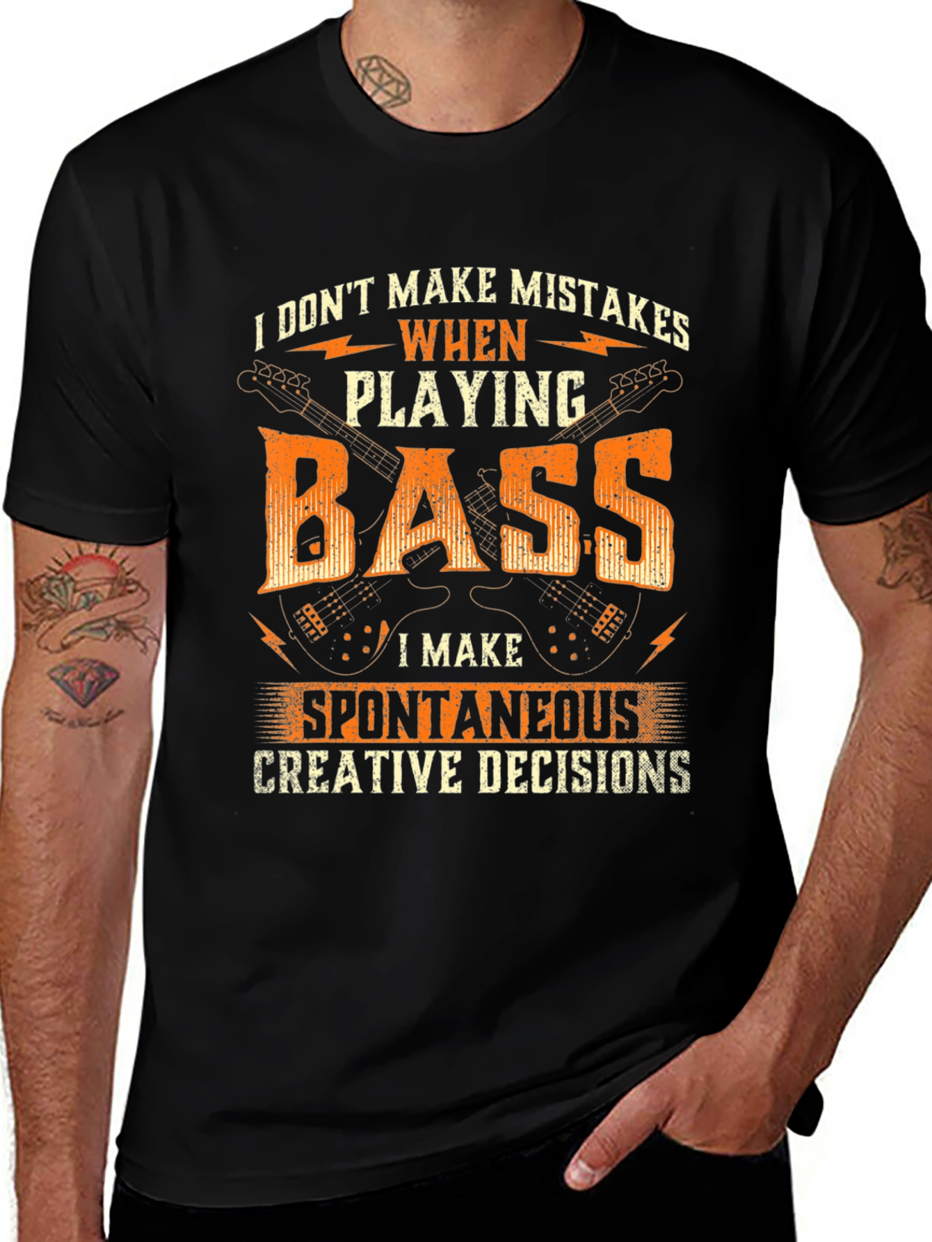 Bass Player Graphic Tee - Spontaneous Creative Decisions