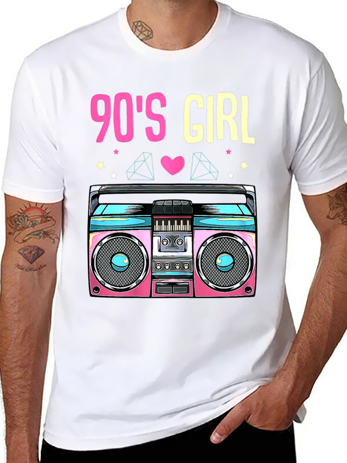 90s Girl Boombox T-Shirt - Retro Style