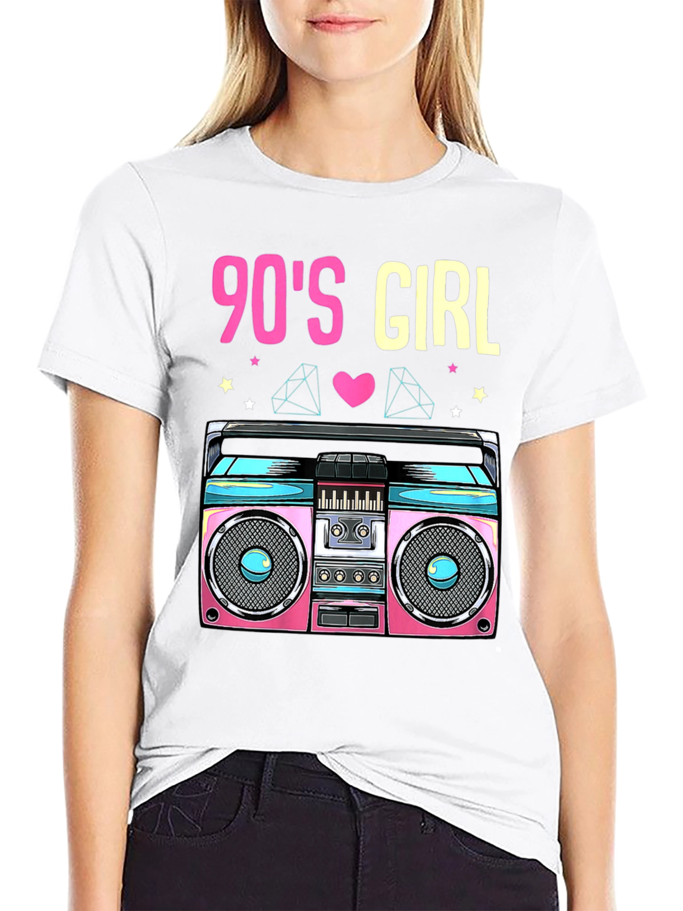 90s Girl Boombox T-Shirt - Retro Style