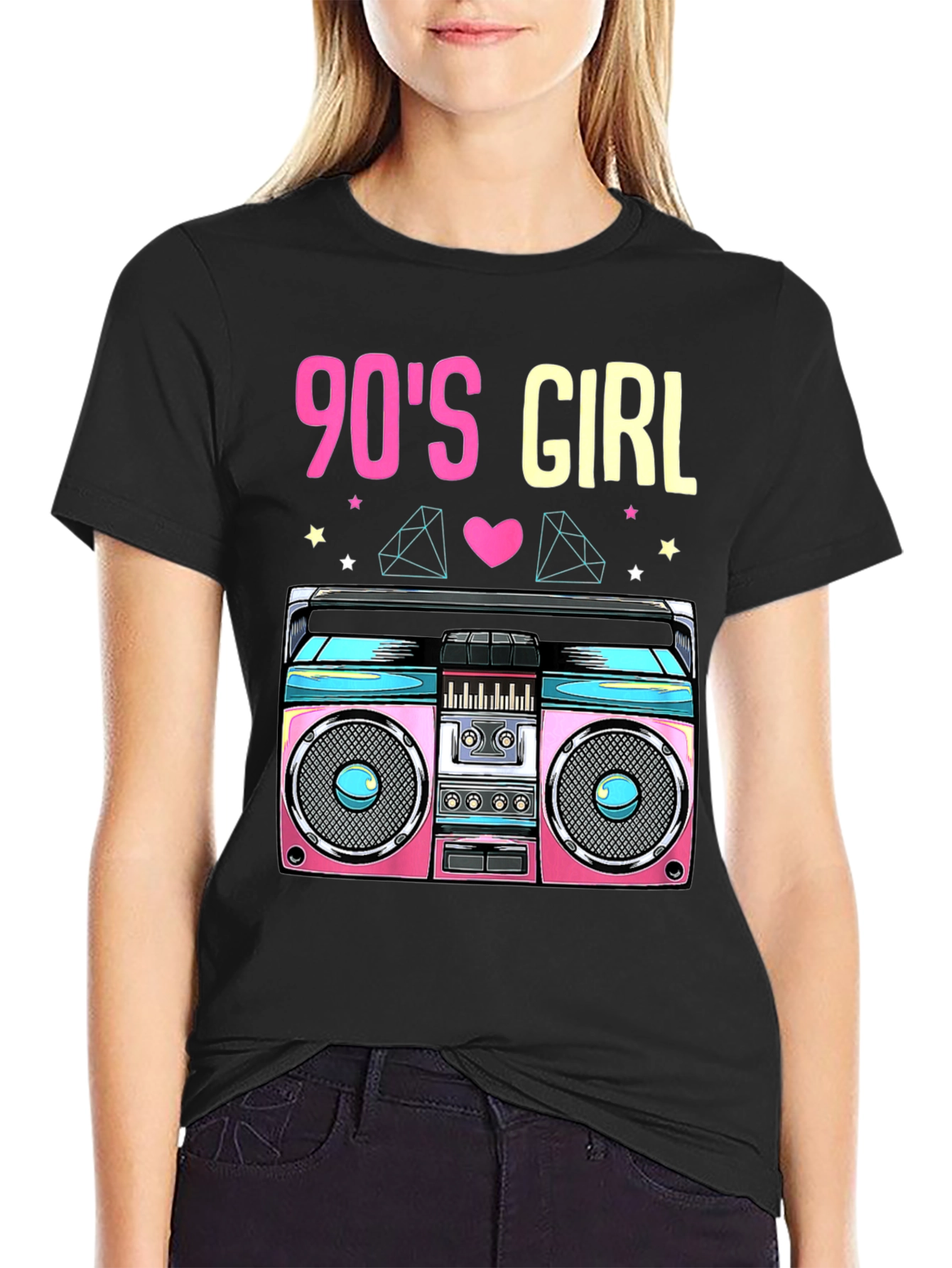 90s Girl Boombox T-Shirt - Retro Style