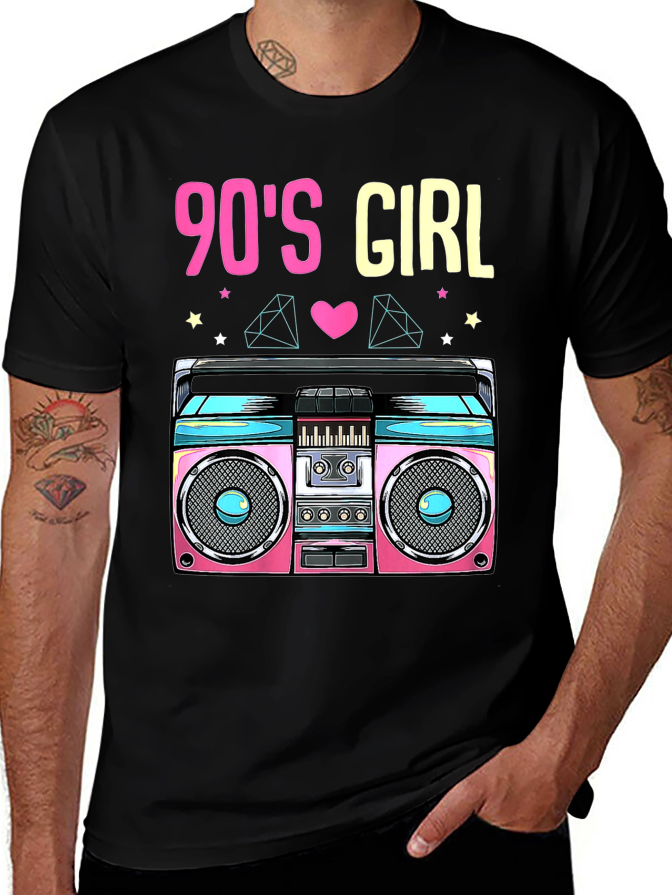 90s Girl Boombox T-Shirt - Retro Style