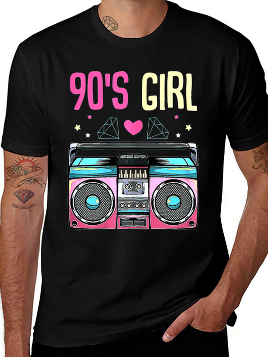 90s Girl Boombox T-Shirt - Retro Style
