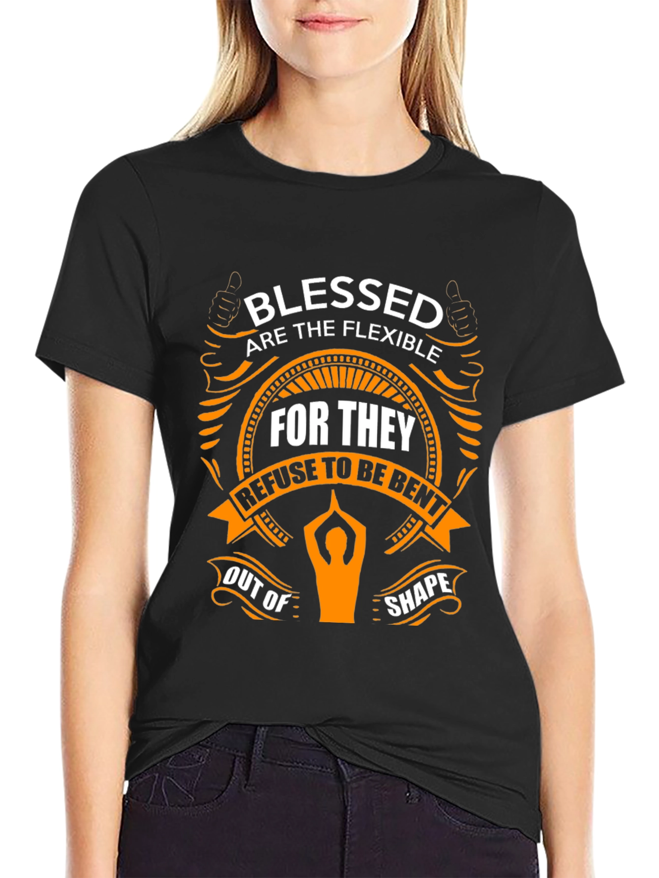 Blessed Flexible Yoga Black T-Shirt