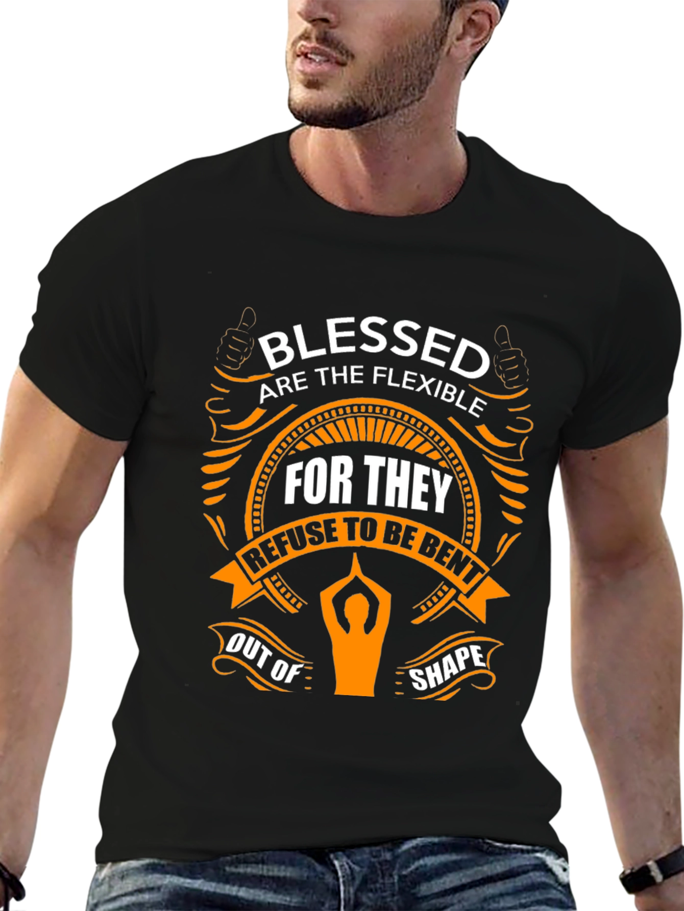 Blessed Flexible Yoga Black T-Shirt