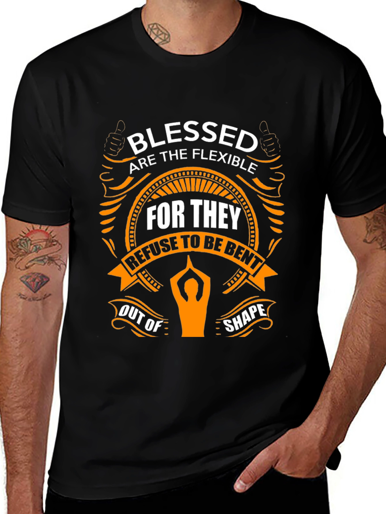 Blessed Flexible Yoga Black T-Shirt