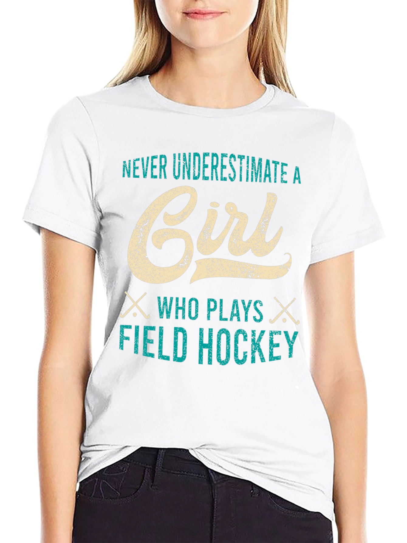 Never Underestimate a Girl Field Hockey T-Shirt