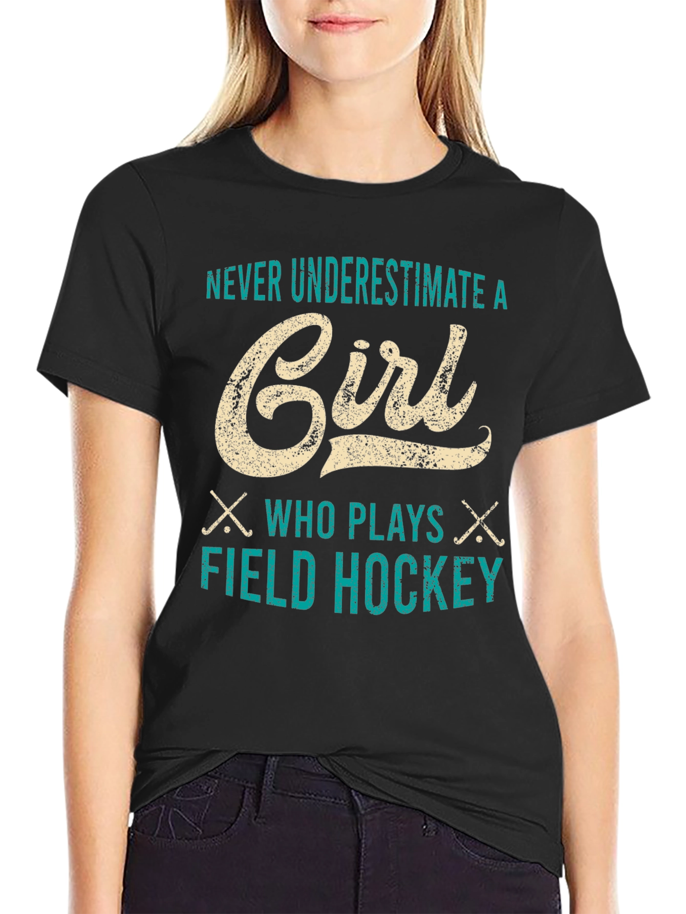 Never Underestimate a Girl Field Hockey T-Shirt