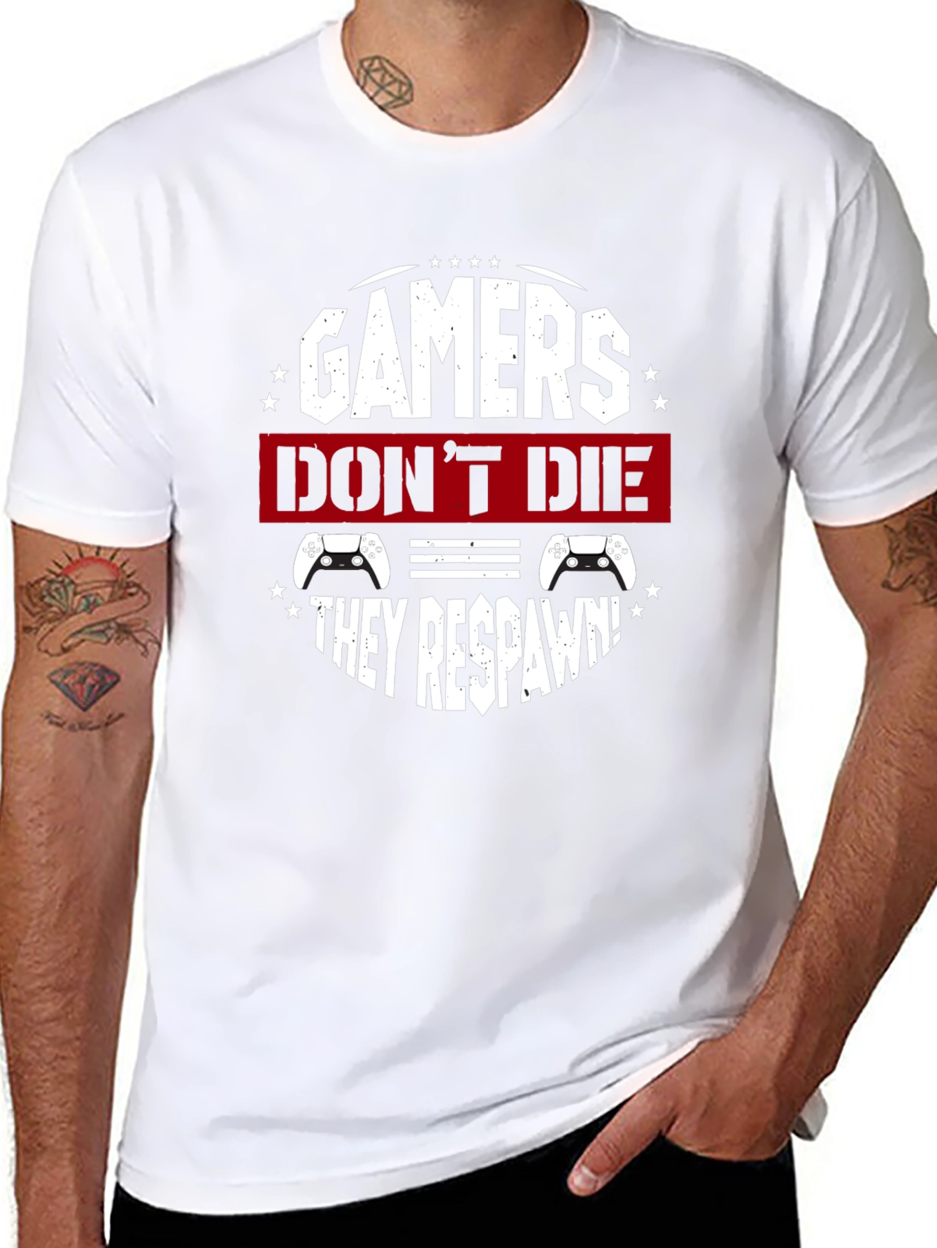 Gamers Dont Die They Respawn Black T-Shirt