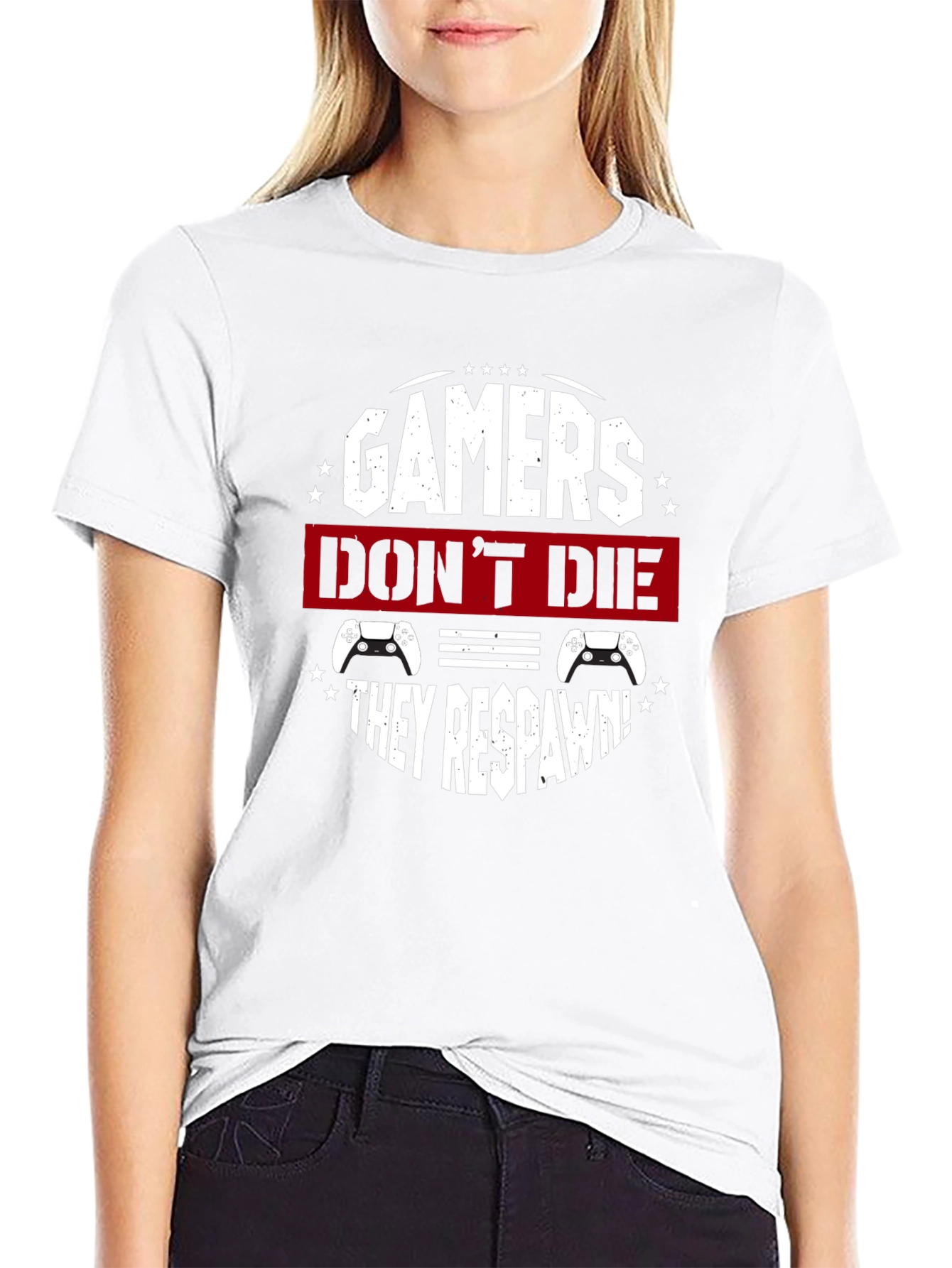 Gamers Dont Die They Respawn Black T-Shirt