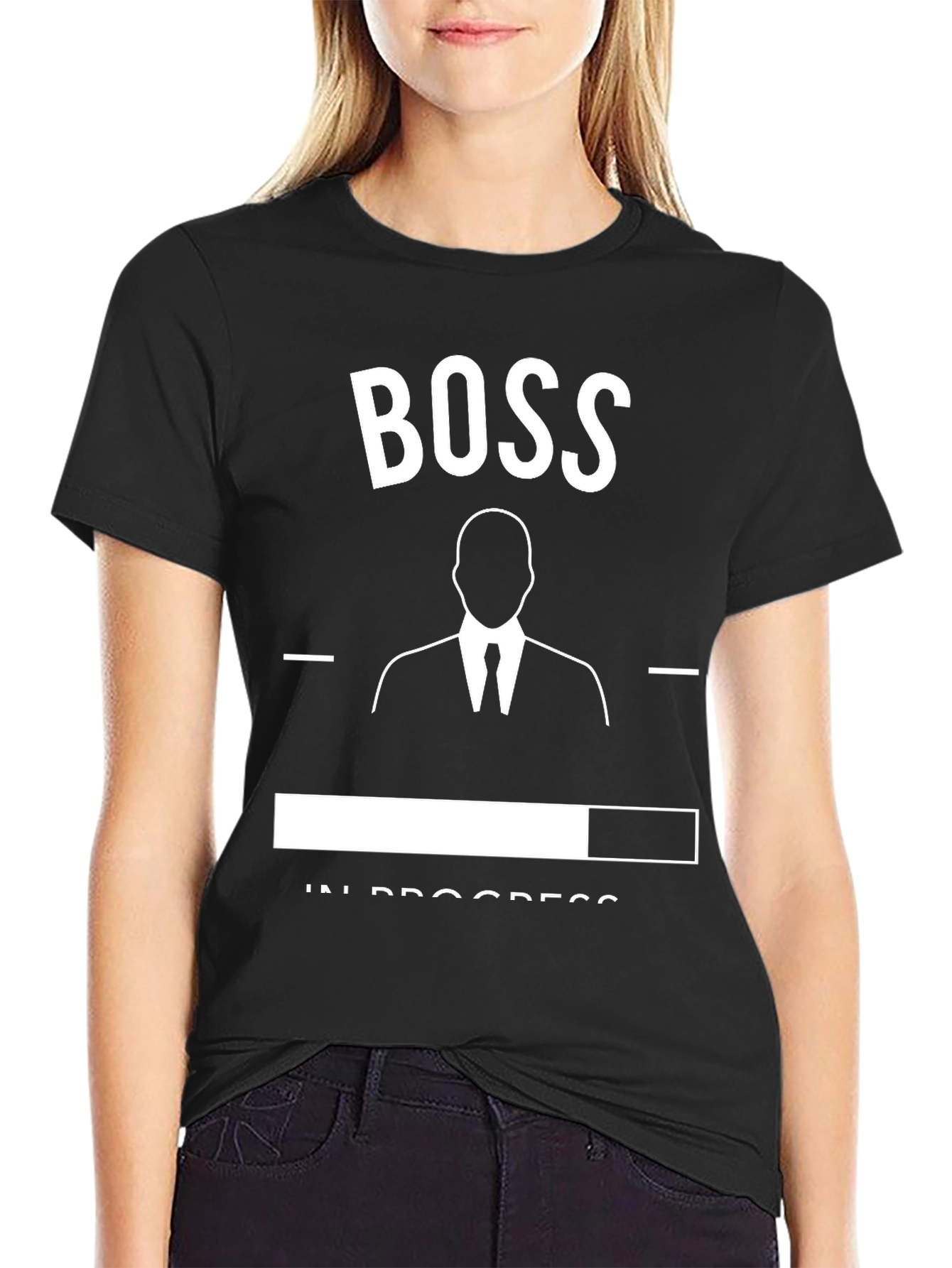 Boss In Progress T-Shirt - Black Graphic Tee