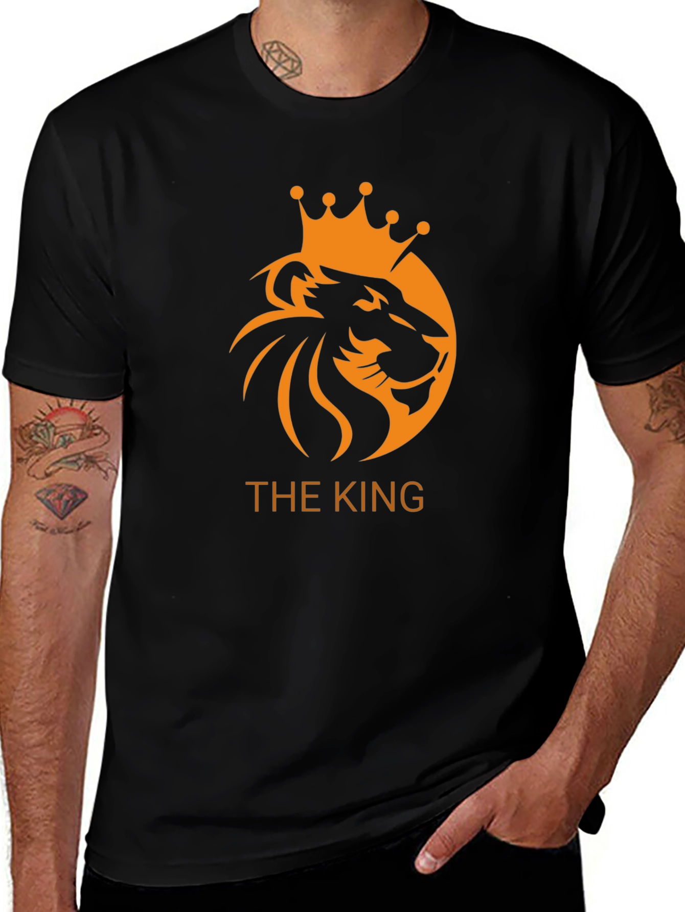 The King Lion Crown Graphic Black T-Shirt