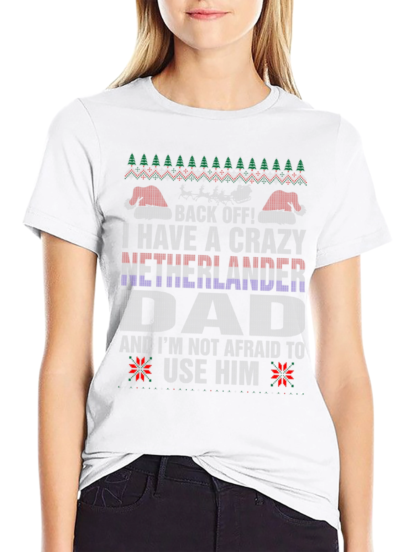 Crazy Netherlander Dad Ugly Christmas T-Shirt