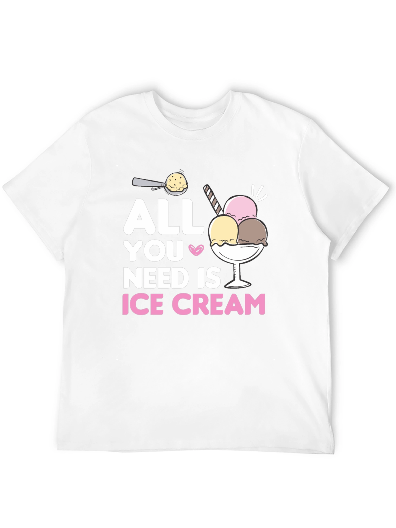 All You Need Is Ice Cream Black T-Shirt