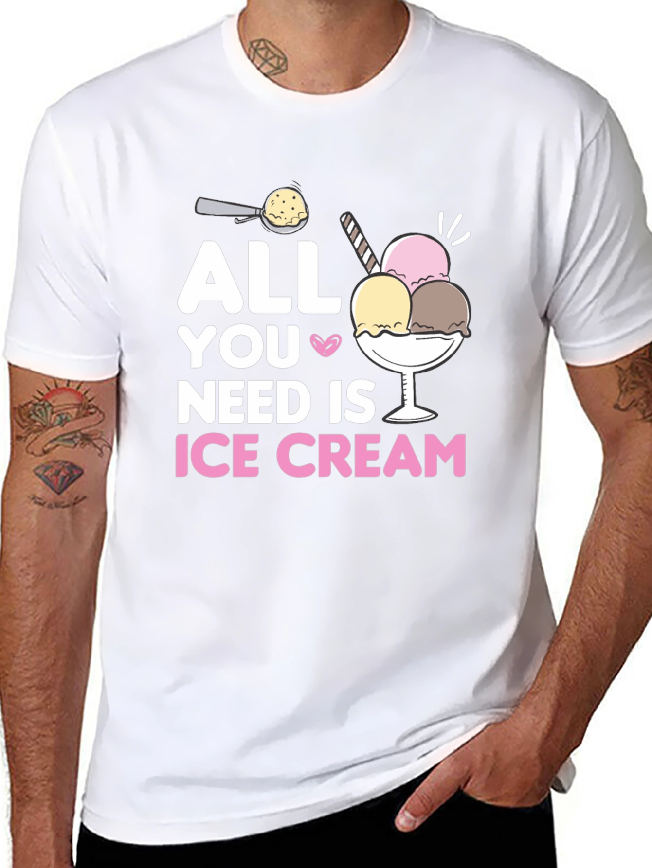 All You Need Is Ice Cream Black T-Shirt