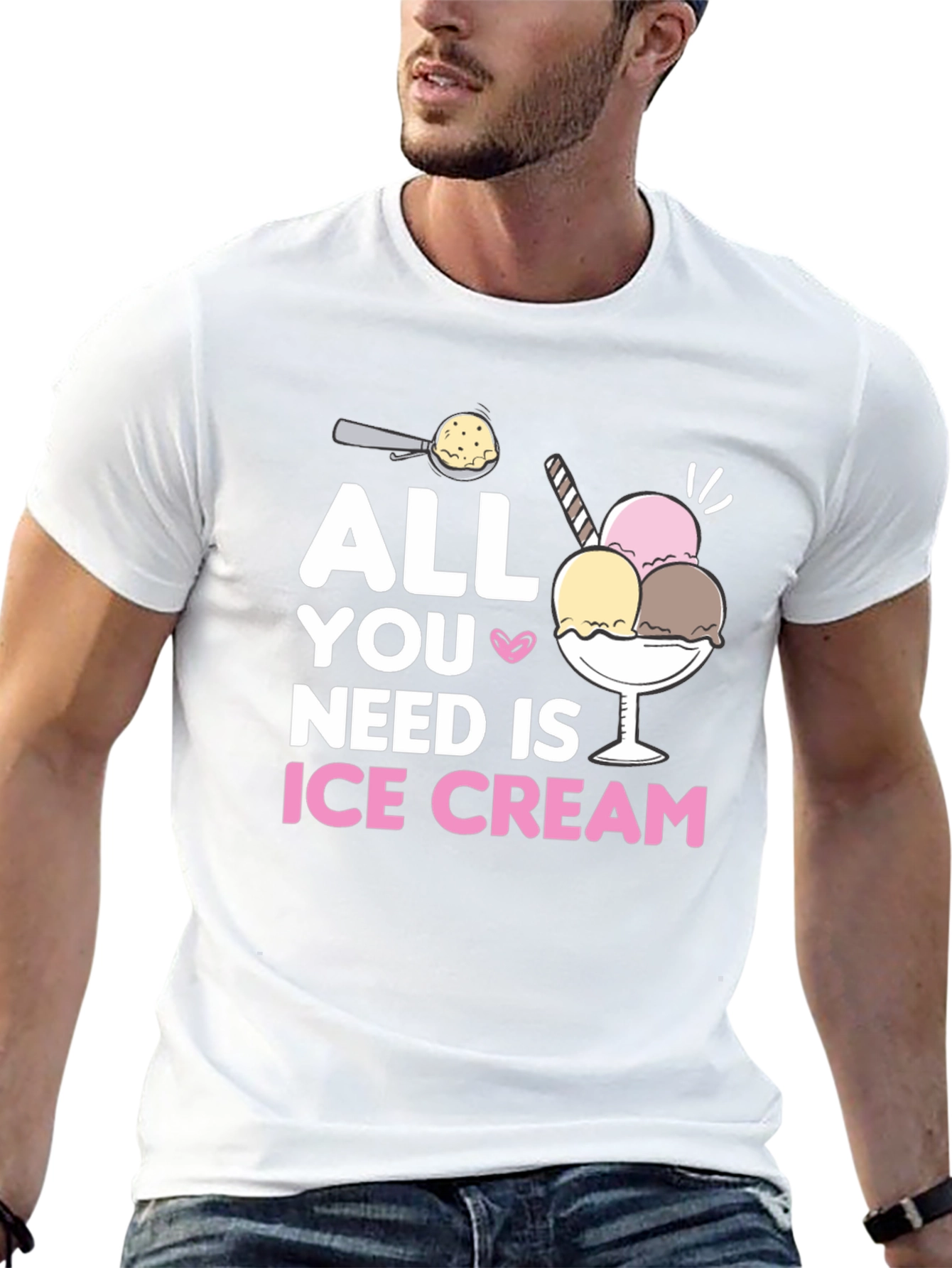 All You Need Is Ice Cream Black T-Shirt