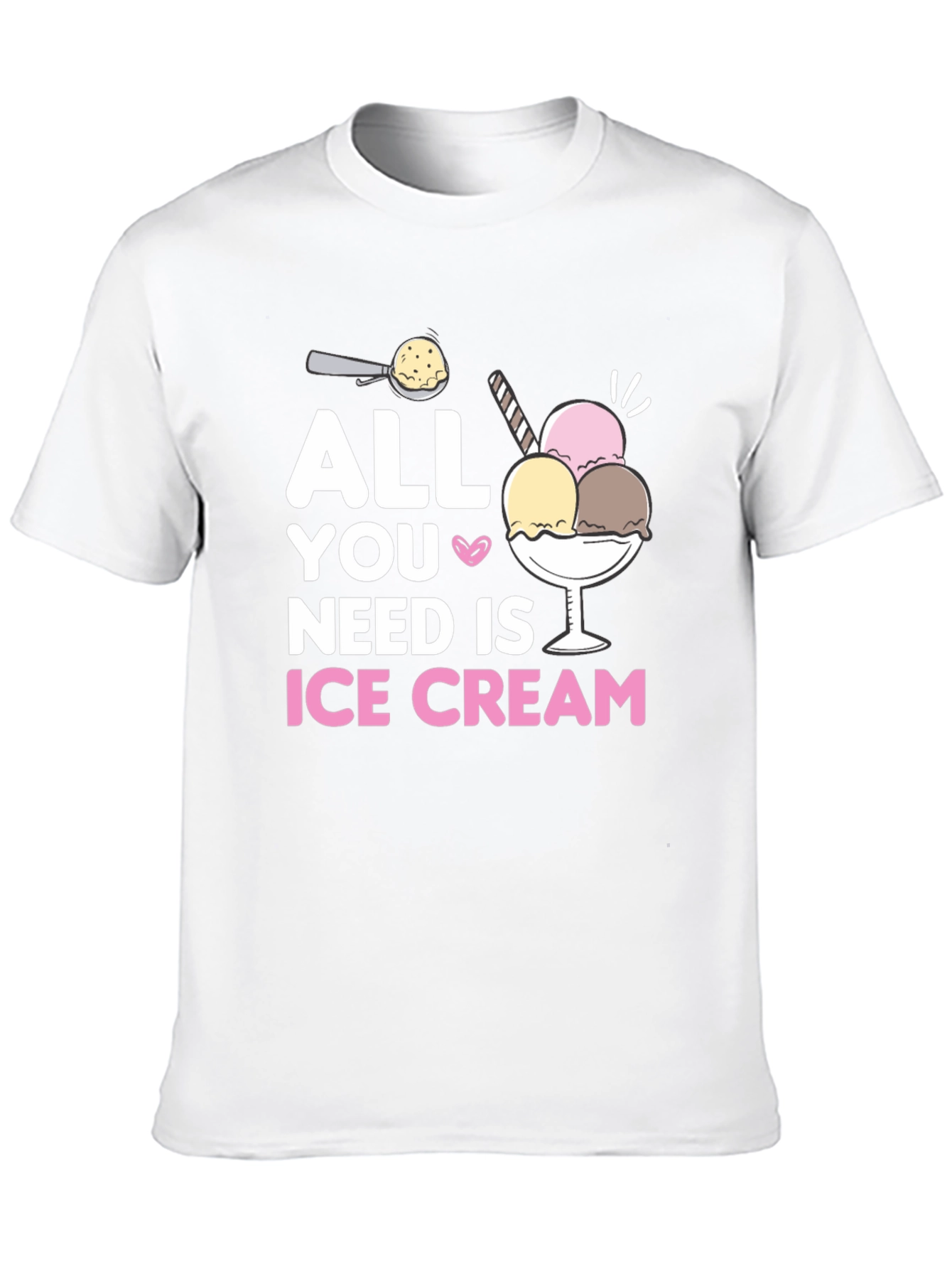 All You Need Is Ice Cream Black T-Shirt