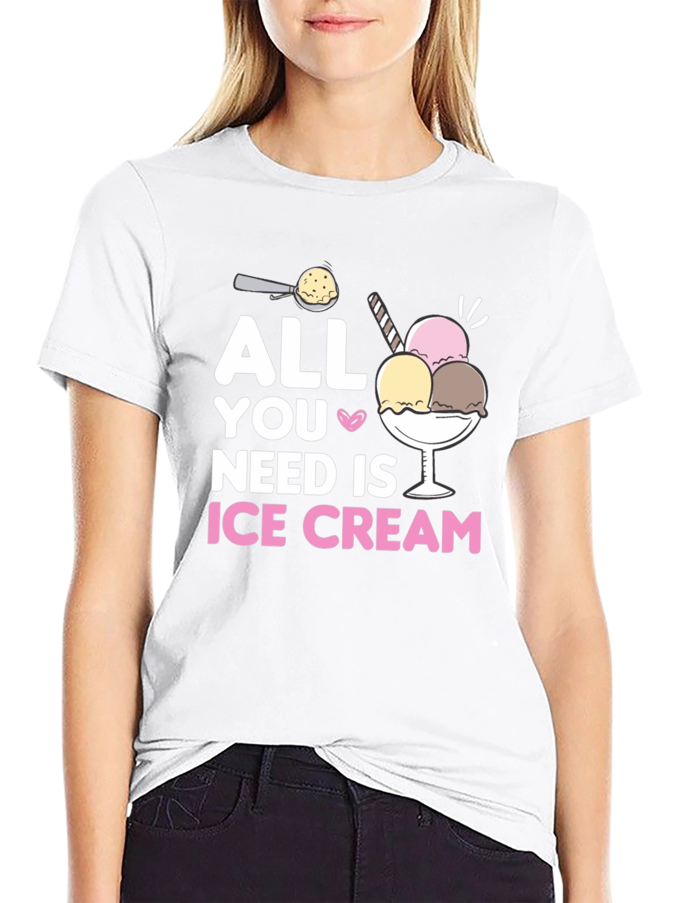 All You Need Is Ice Cream Black T-Shirt