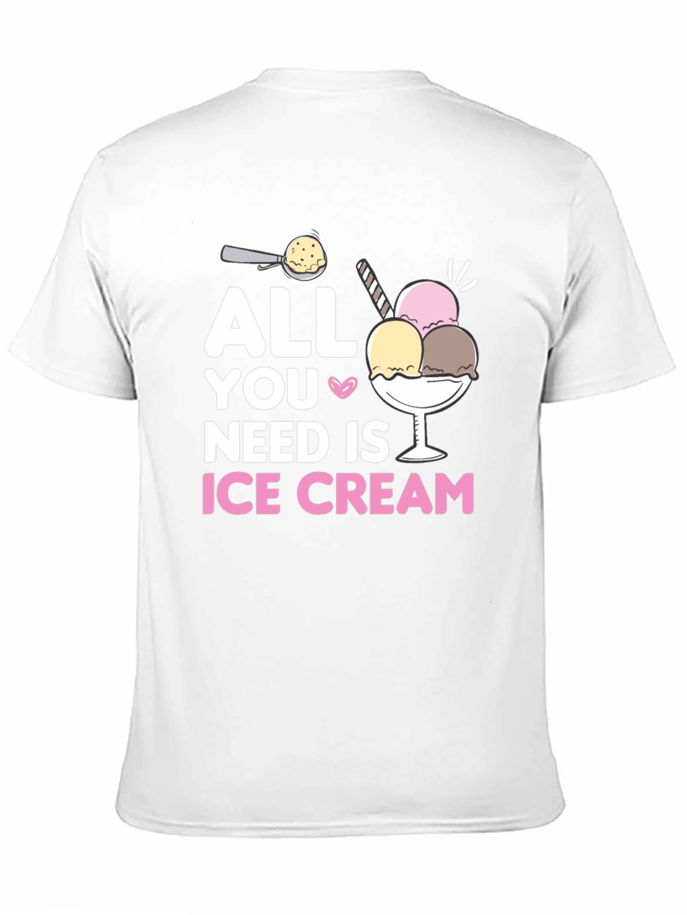 All You Need Is Ice Cream Black T-Shirt