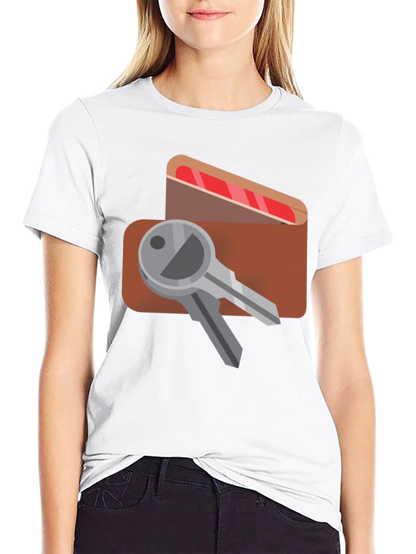 Keys & Wallet Graphic Black T-Shirt