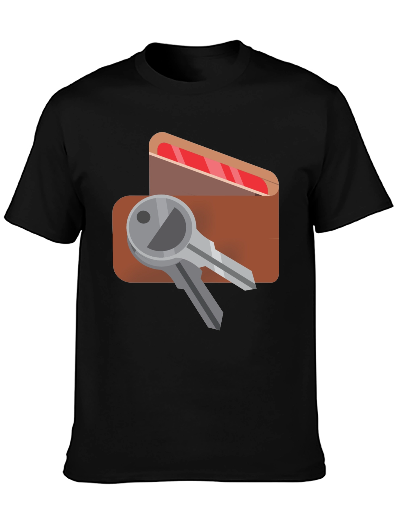 Keys & Wallet Graphic Black T-Shirt