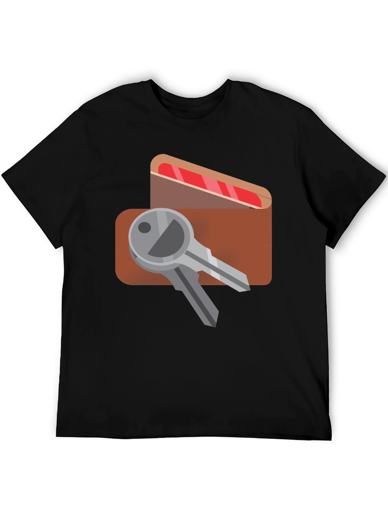 Keys & Wallet Graphic Black T-Shirt