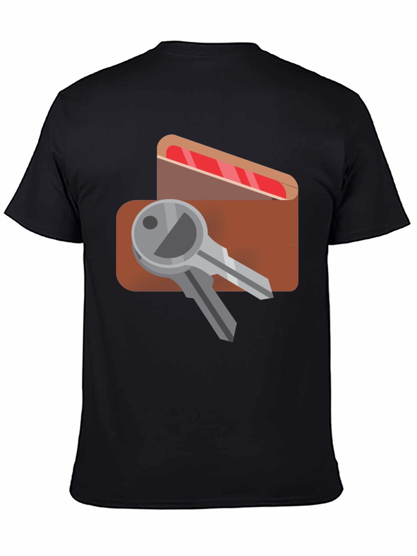 Keys & Wallet Graphic Black T-Shirt