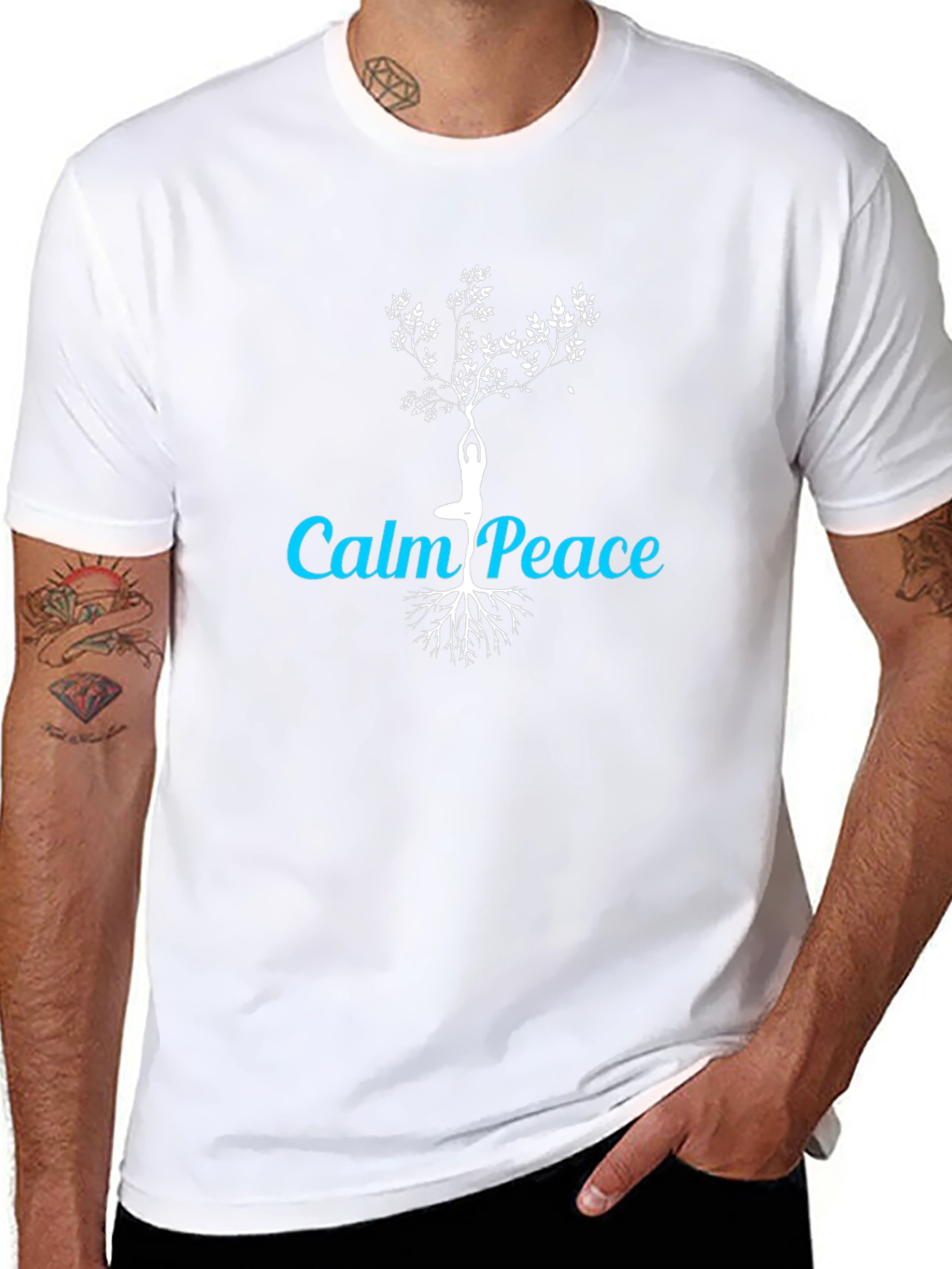 Calm Peace Yoga Tree Graphic T-Shirt