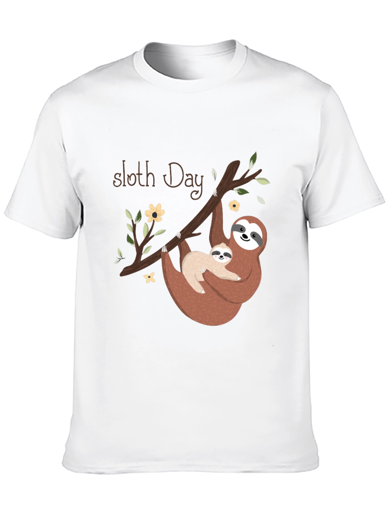 Sloth Day Black T-Shirt