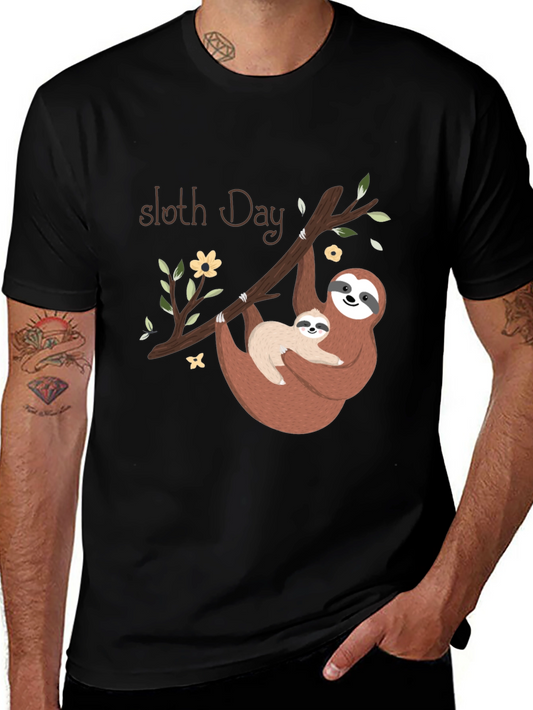 Sloth Day Black T-Shirt