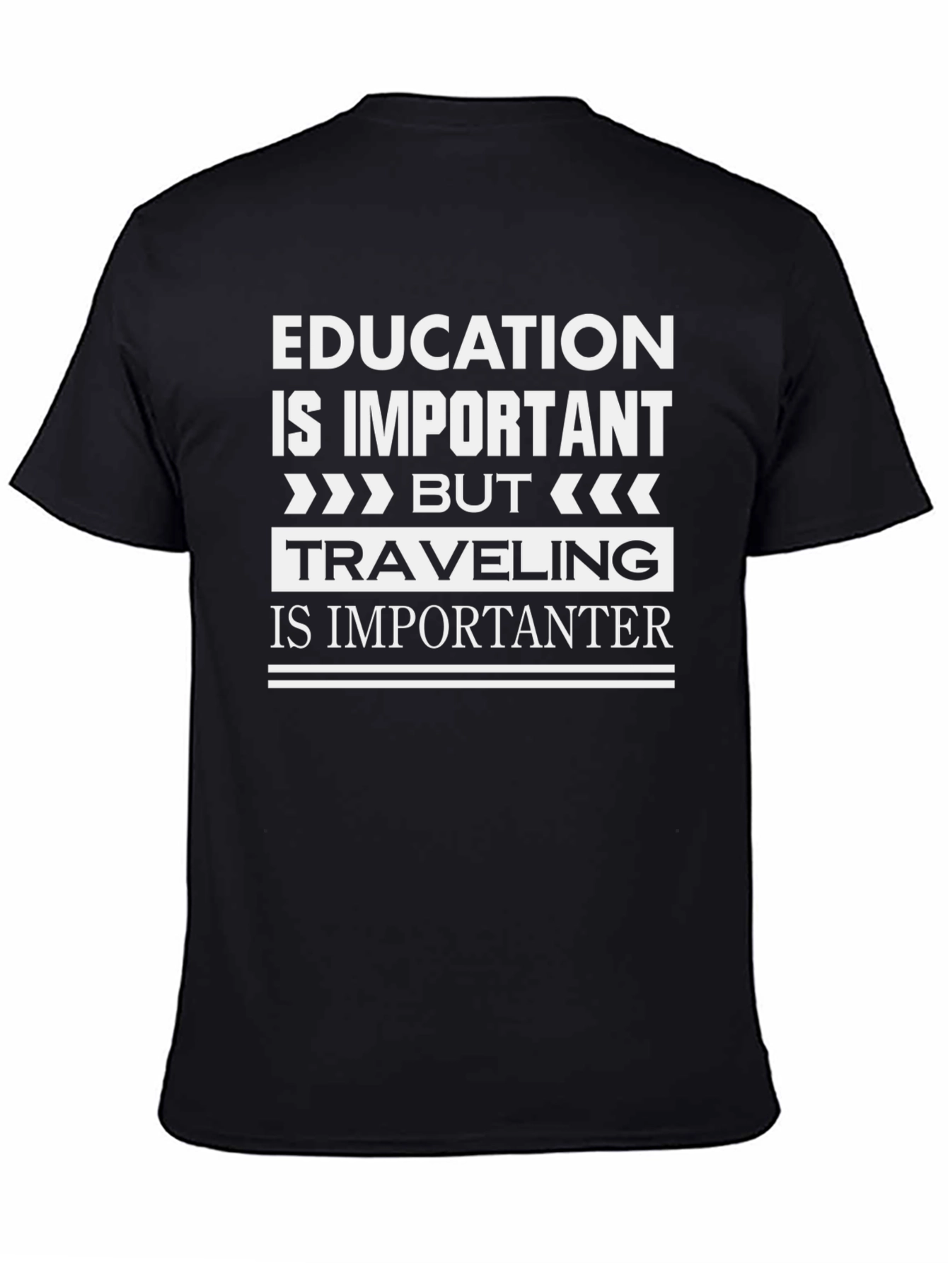 Education vs. Travel Graphic T-Shirt
