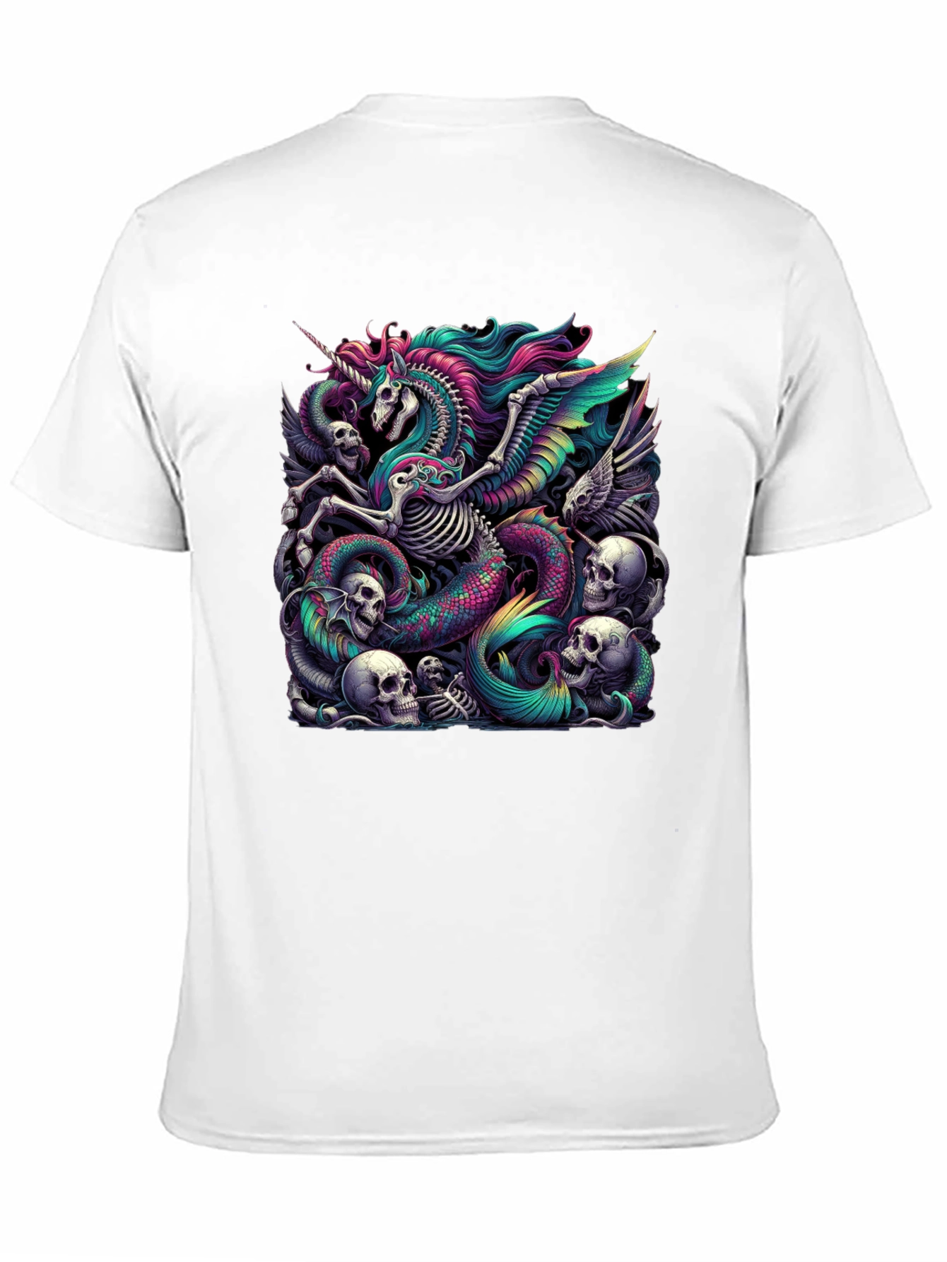 Unicorn Skeleton Graphic Tee - Black