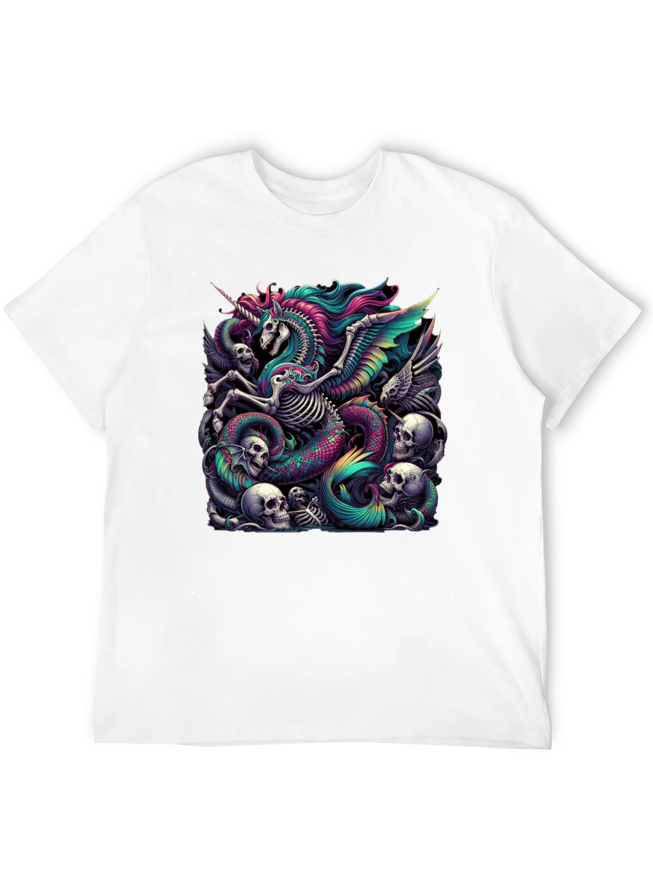 Unicorn Skeleton Graphic Tee - Black