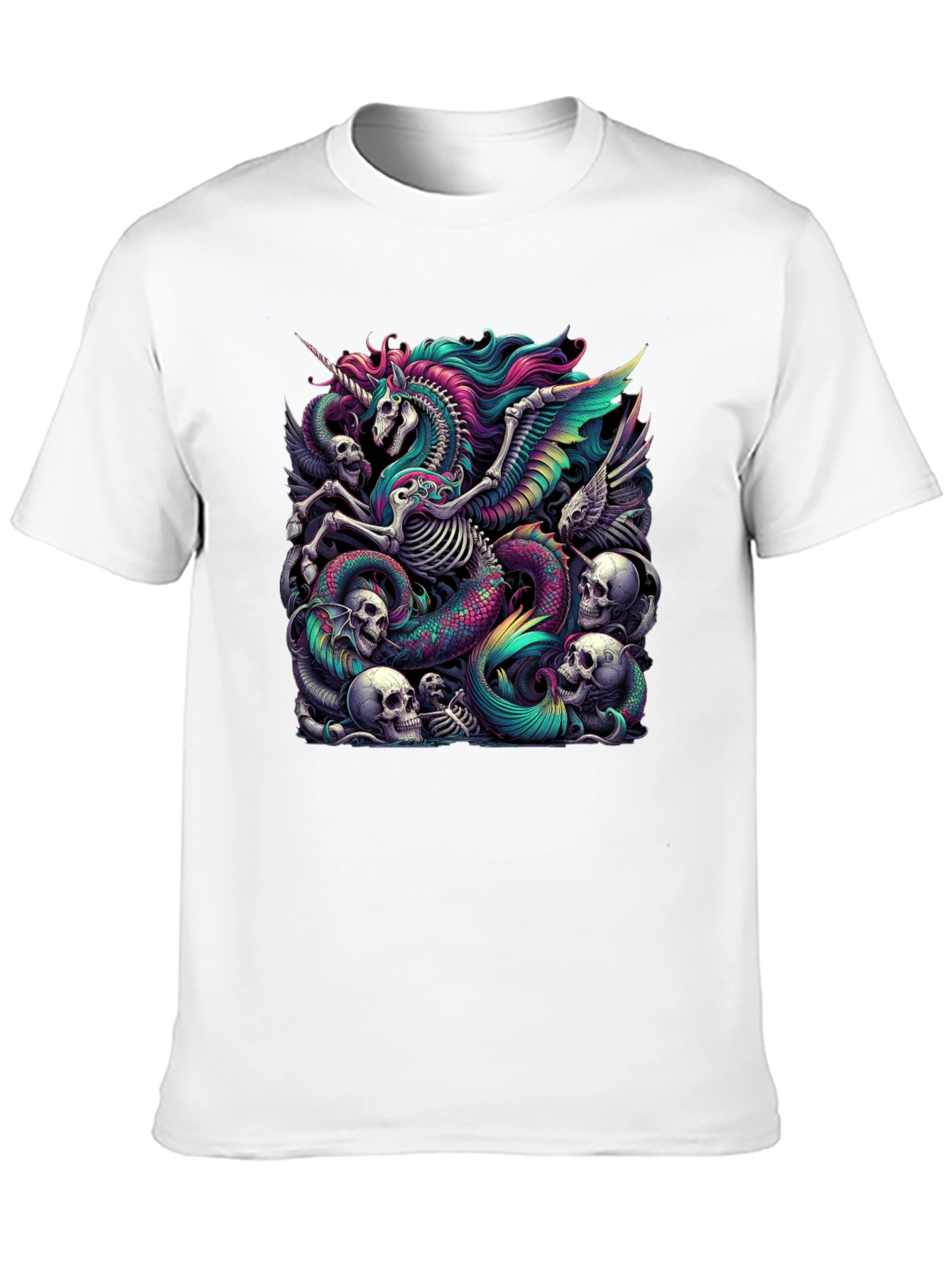 Unicorn Skeleton Graphic Tee - Black