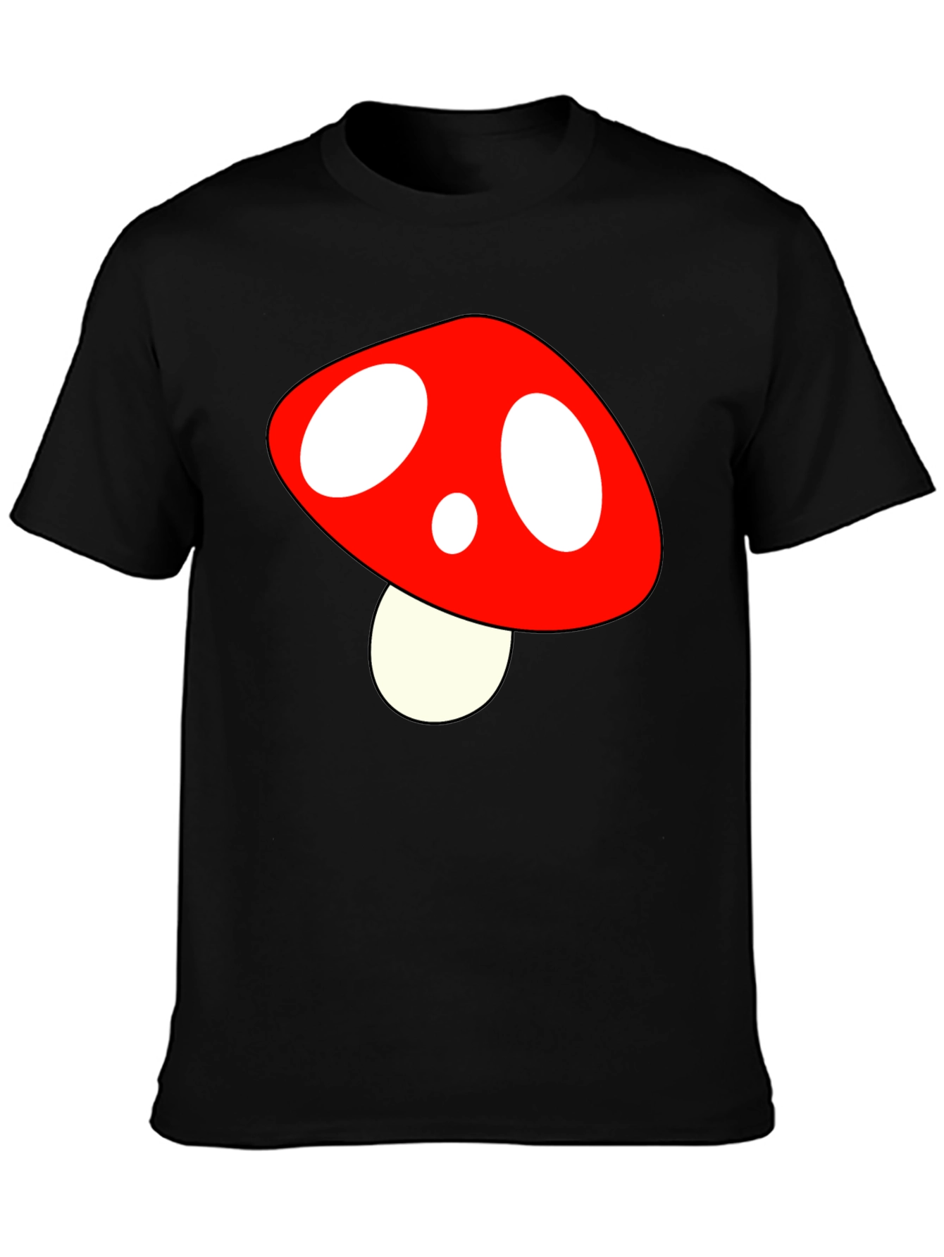 Mushroom Graphic Tee - Fun Stylish Black T-Shirt