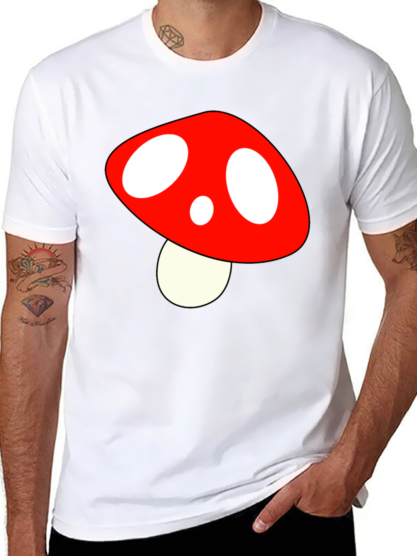 Mushroom Graphic Tee - Fun Stylish Black T-Shirt