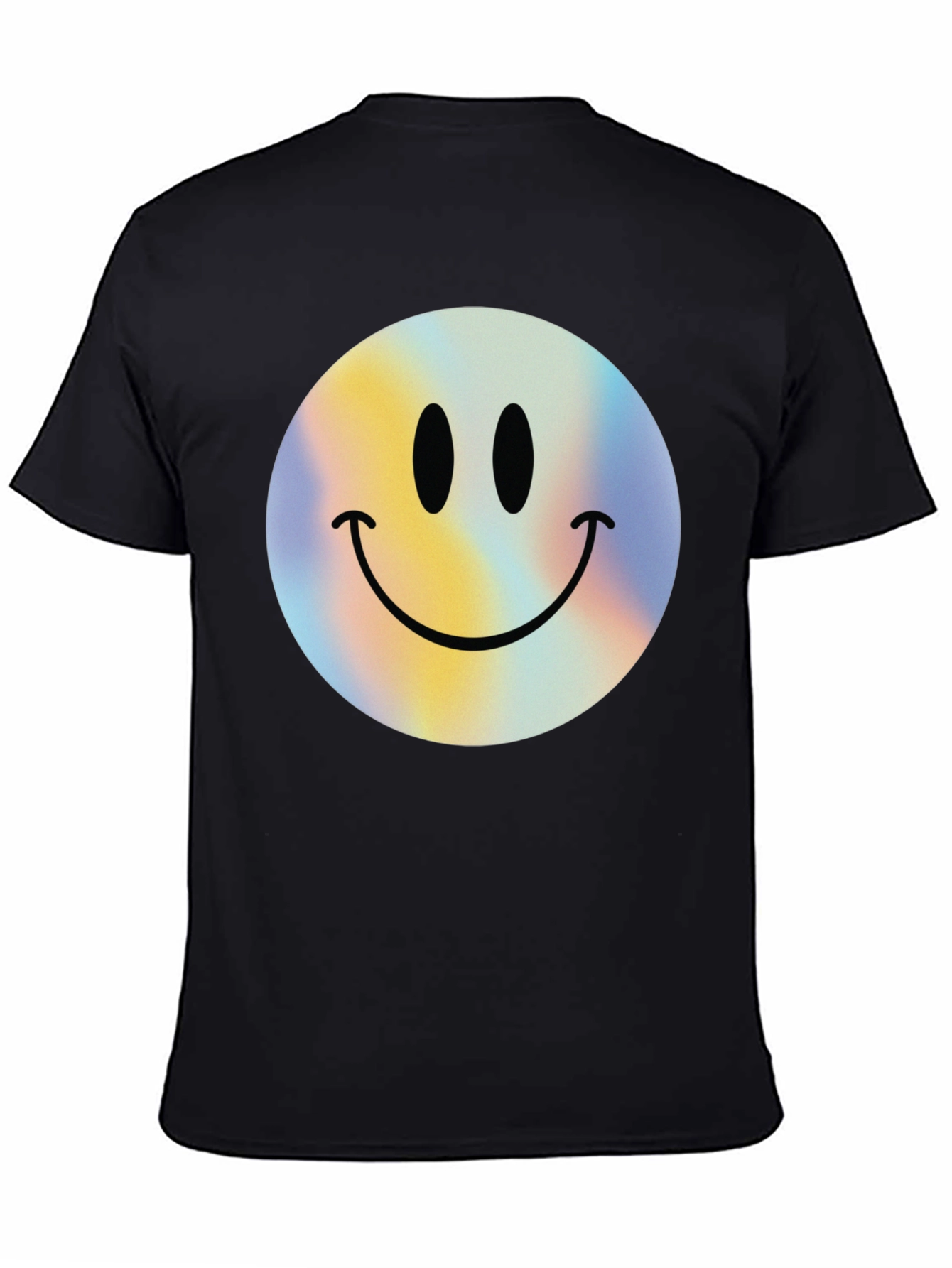 Retro Smiley Face Graphic Tee - Classic Black T-Shirt