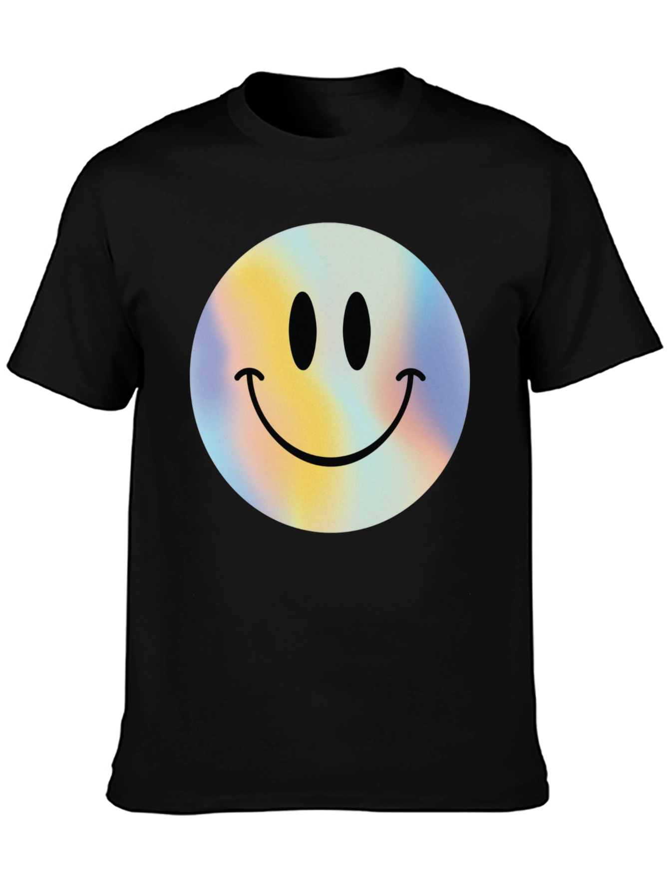 Retro Smiley Face Graphic Tee - Classic Black T-Shirt