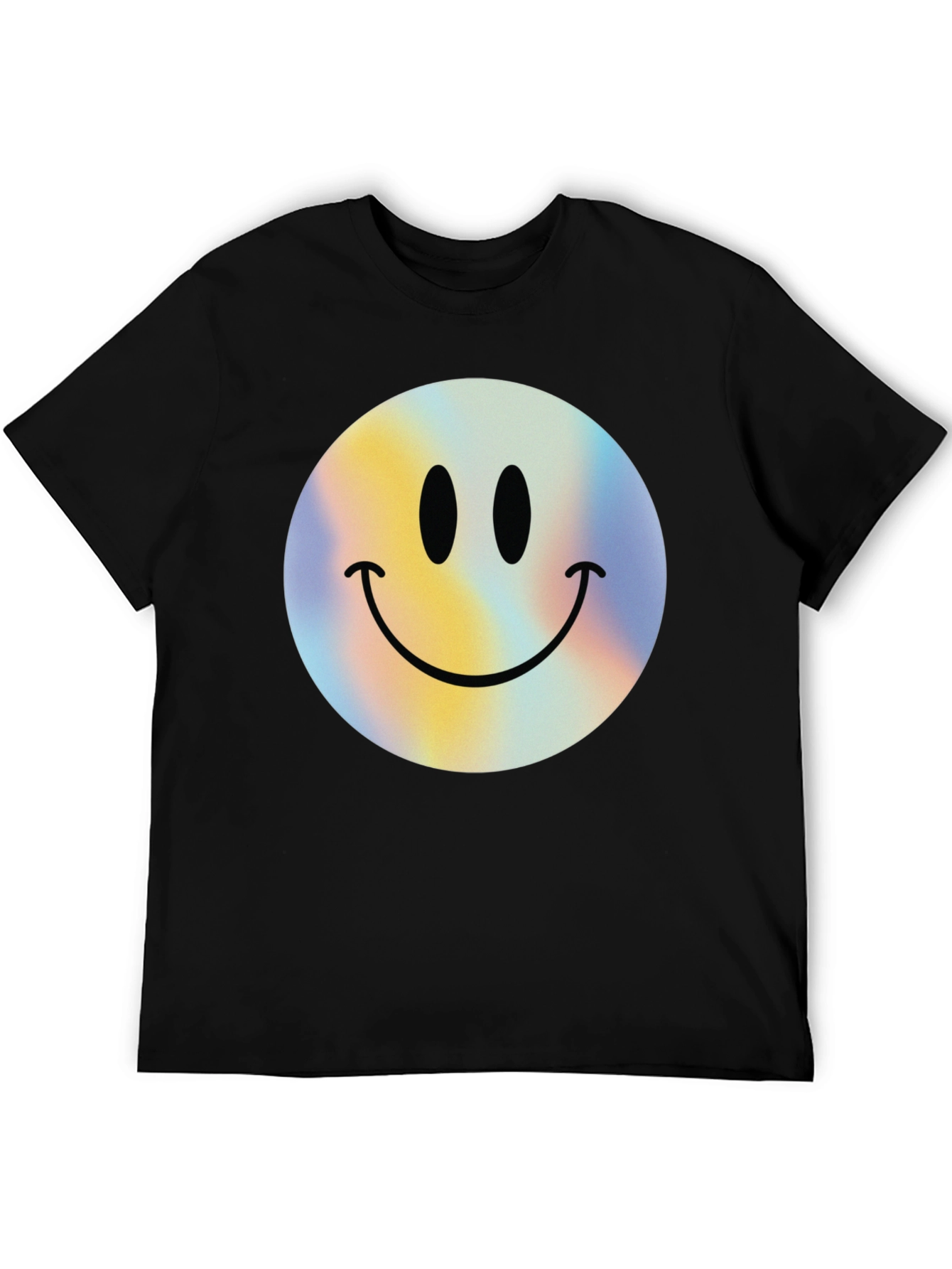 Retro Smiley Face Graphic Tee - Classic Black T-Shirt