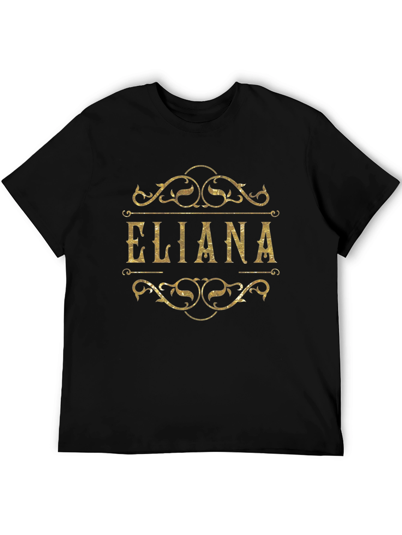 Eliana Gold Foil Print Black T-Shirt