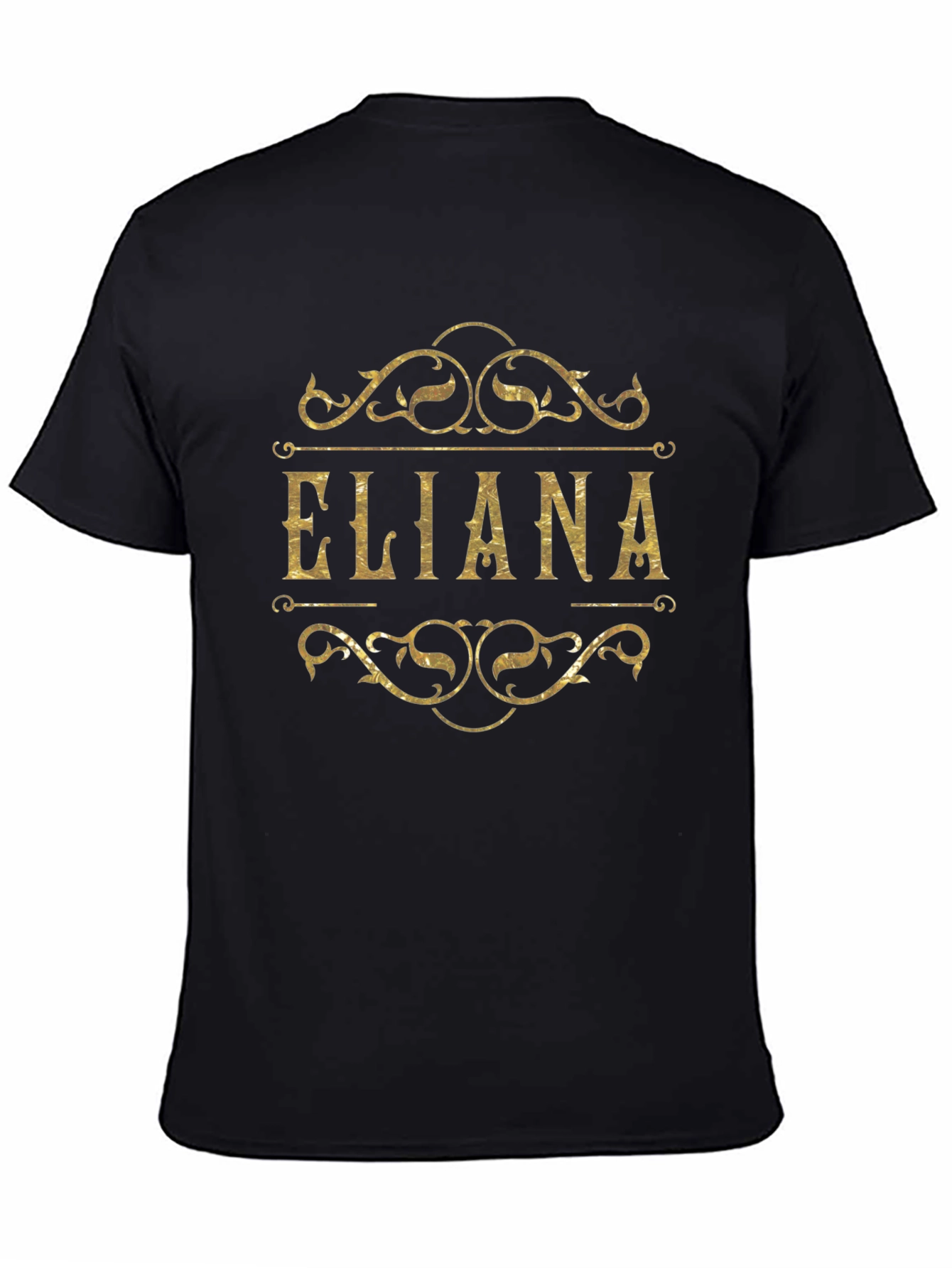 Eliana Gold Foil Print Black T-Shirt