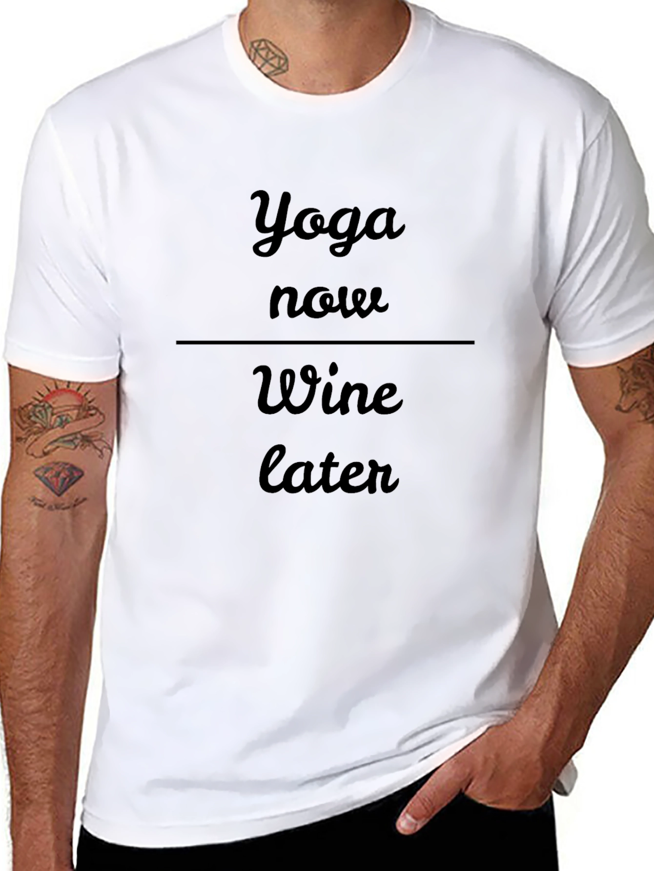 Yoga Then Wine Graphic Tee - Casual Comfort