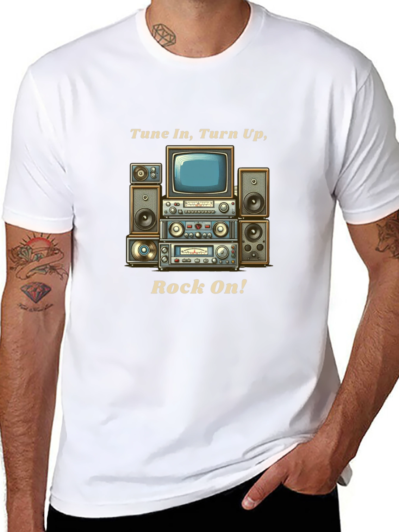 Tune In Turn Up Rock On! Graphic T-Shirt