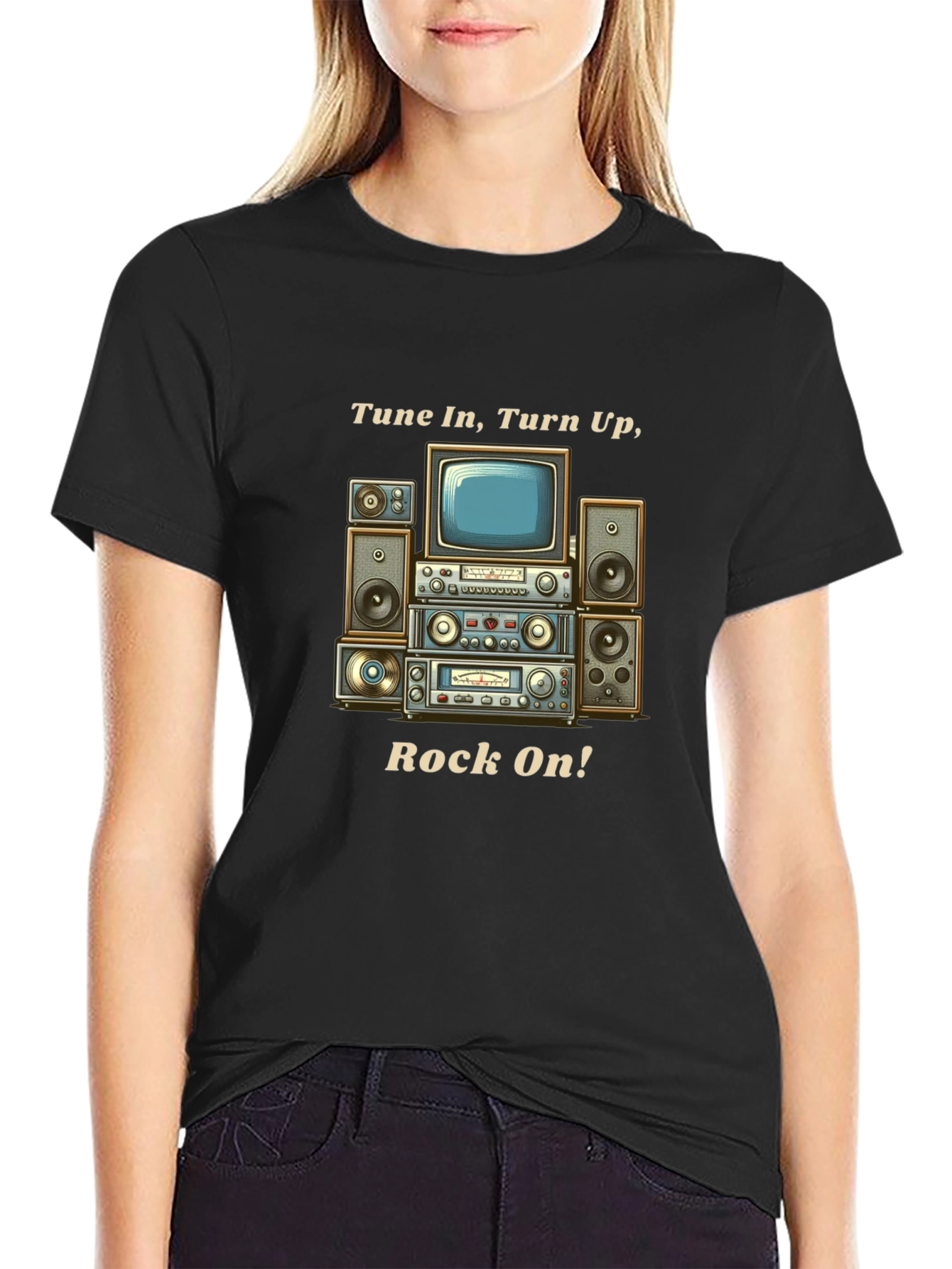 Tune In Turn Up Rock On! Graphic T-Shirt